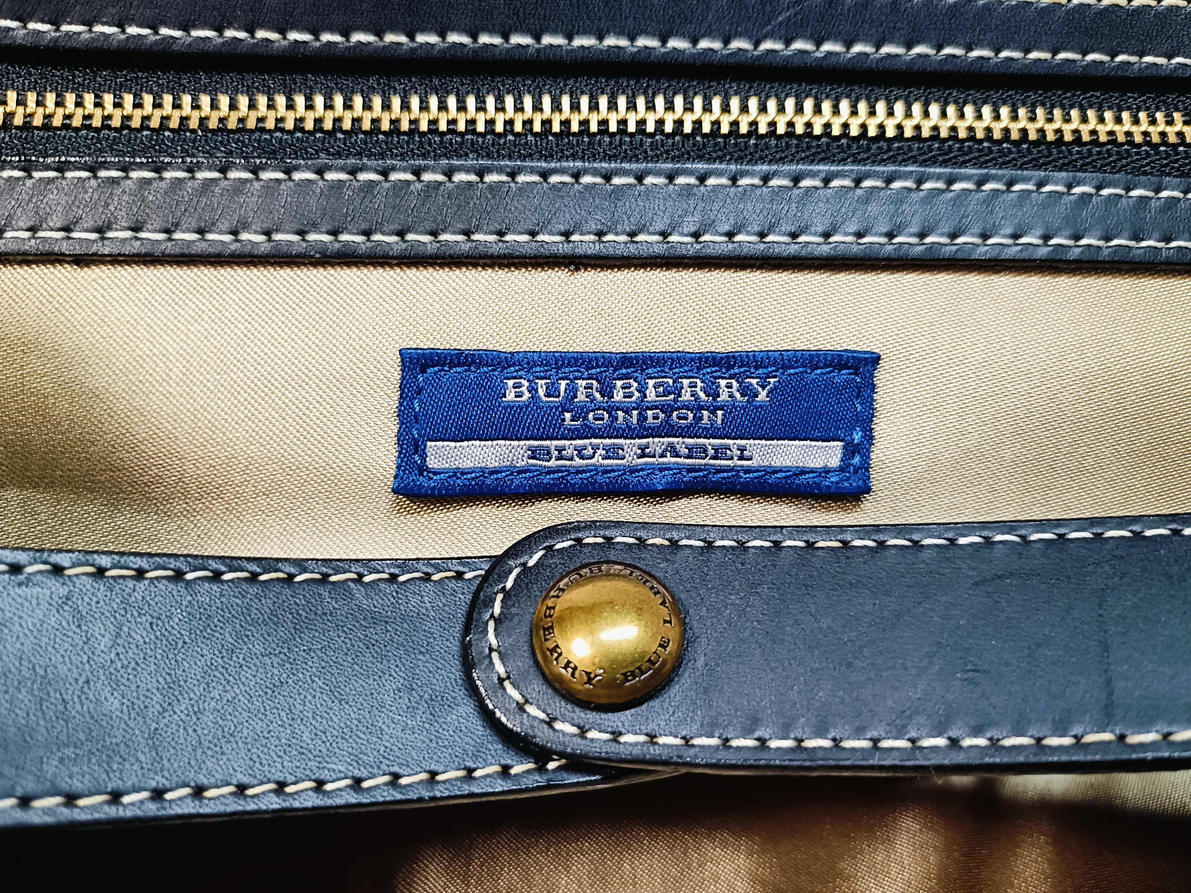 Blue Label Nylon x Leather Tote Handbag — view 14