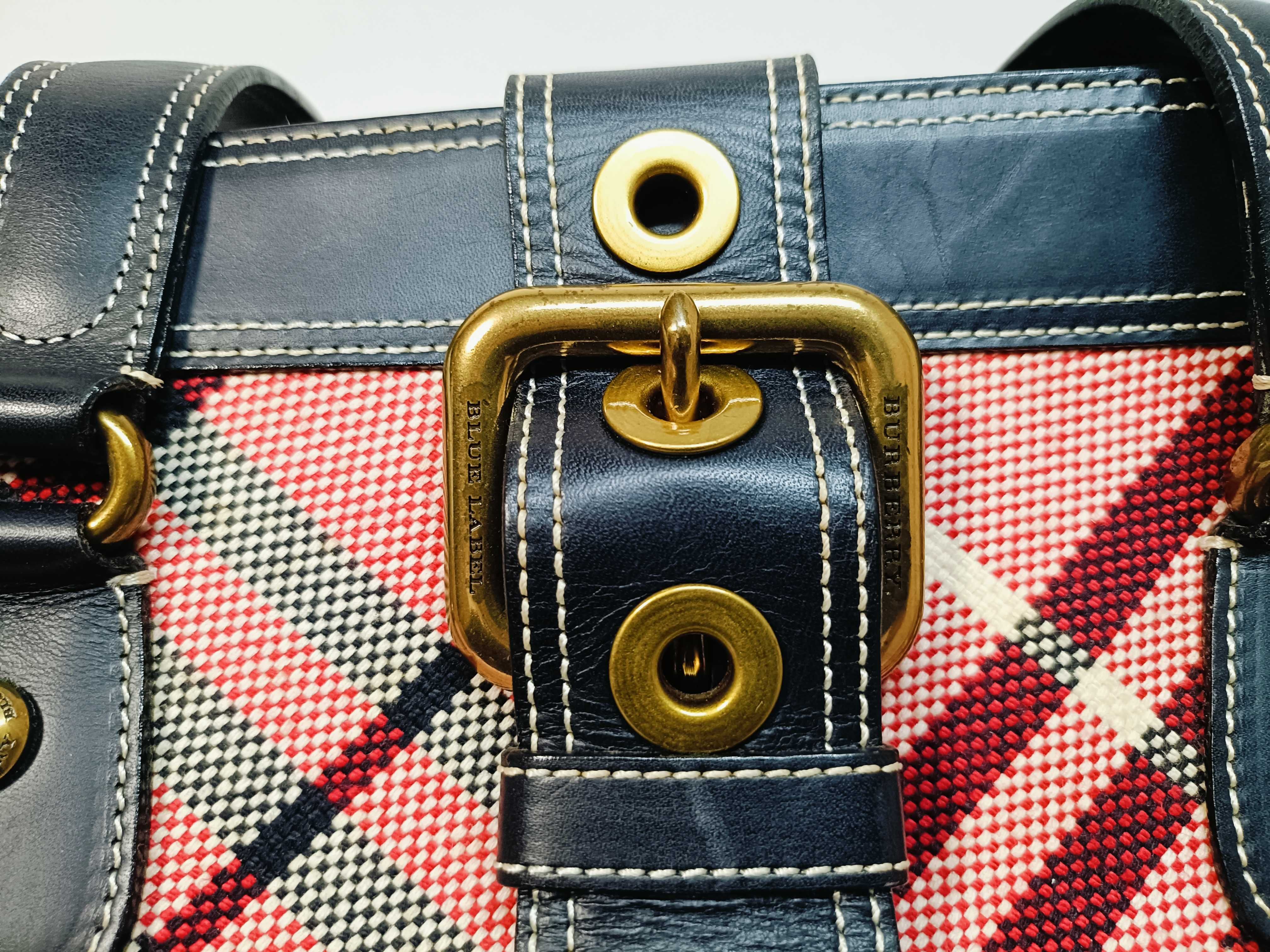 Blue Label Nylon x Leather Tote Handbag — view 15