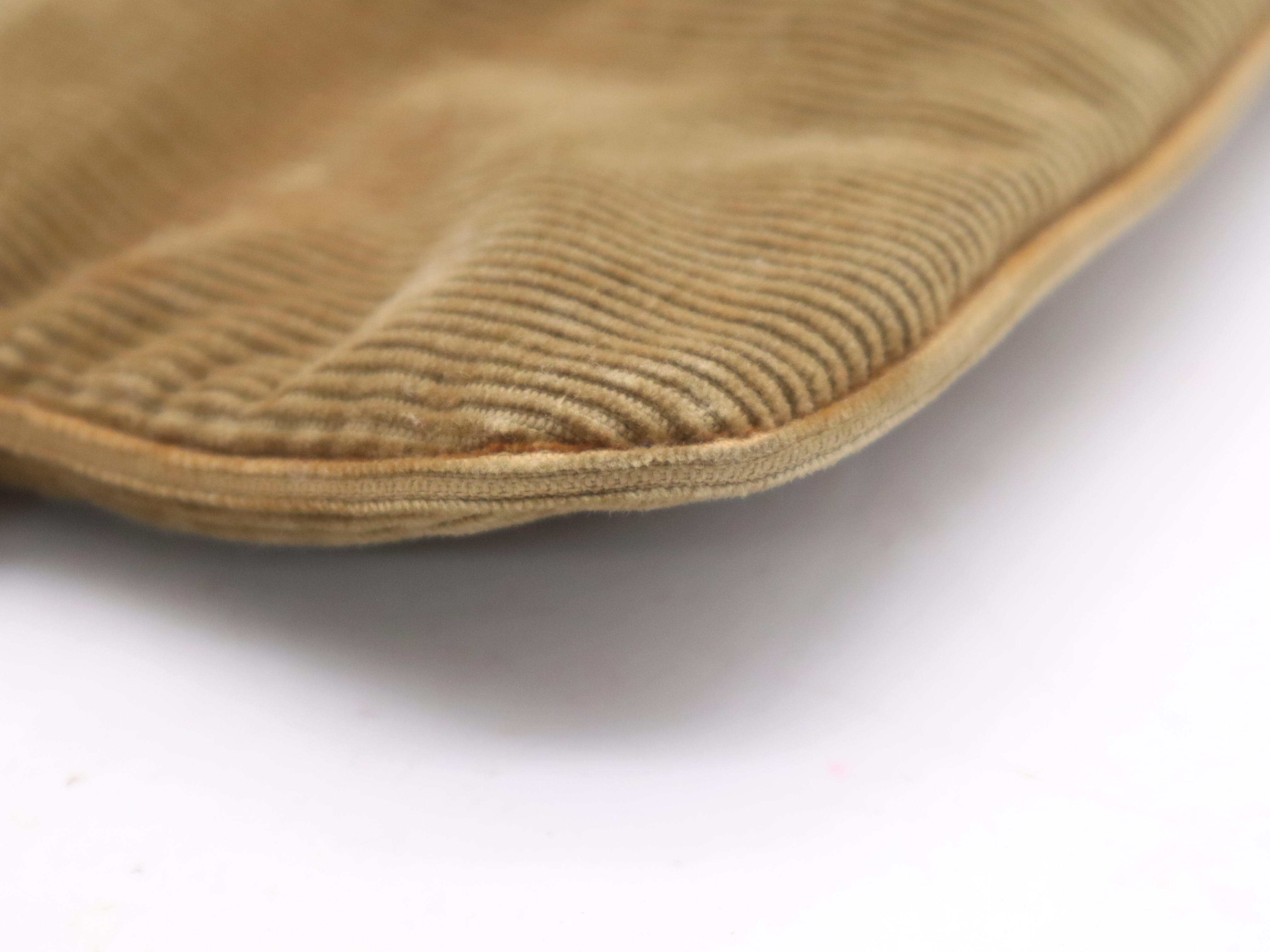 Corduroy Mamma Bucket Brown Shoulder Bag with Silver Hardware — view 12