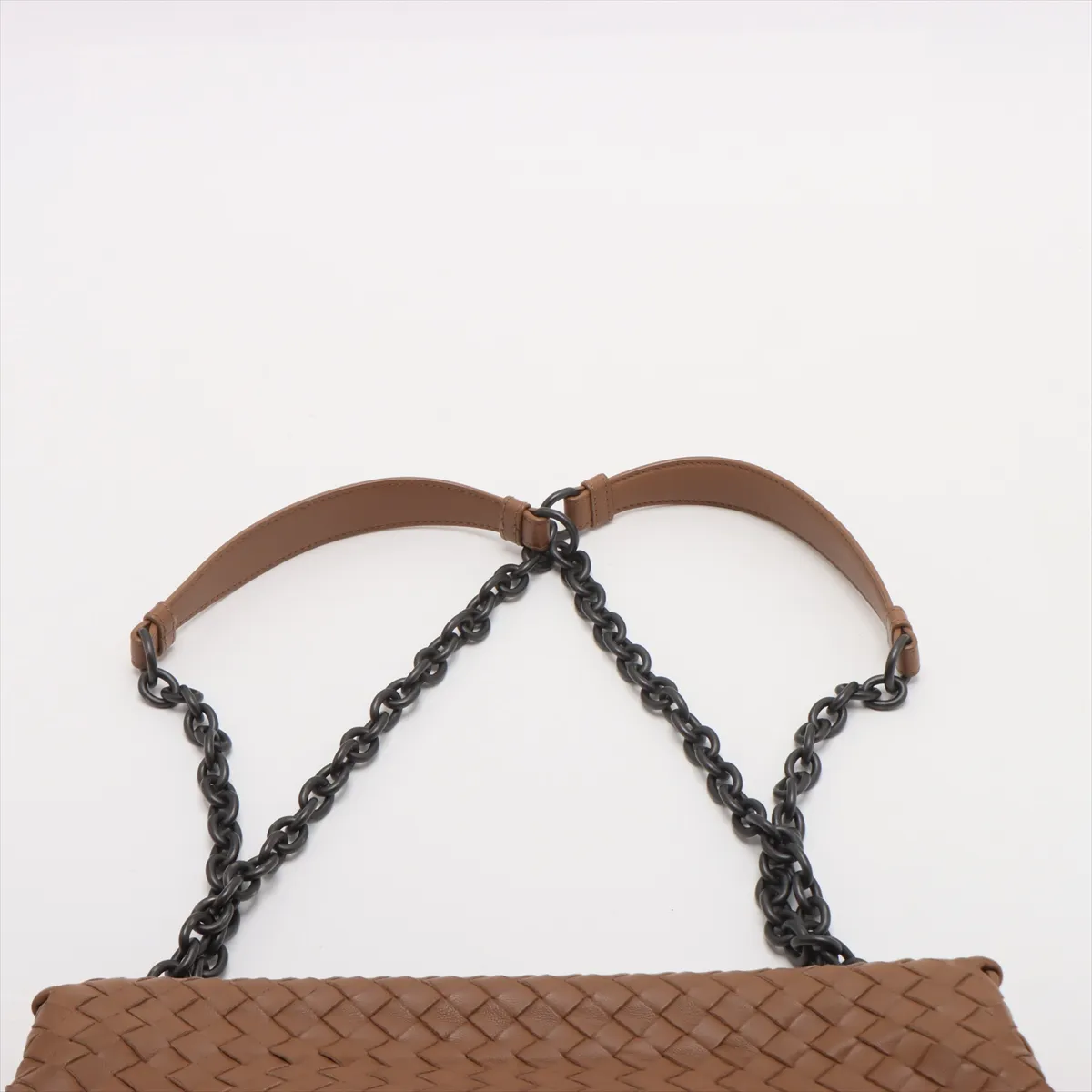 Intrecciato Chain Shoulder Bag Beige with Mirror — view 6