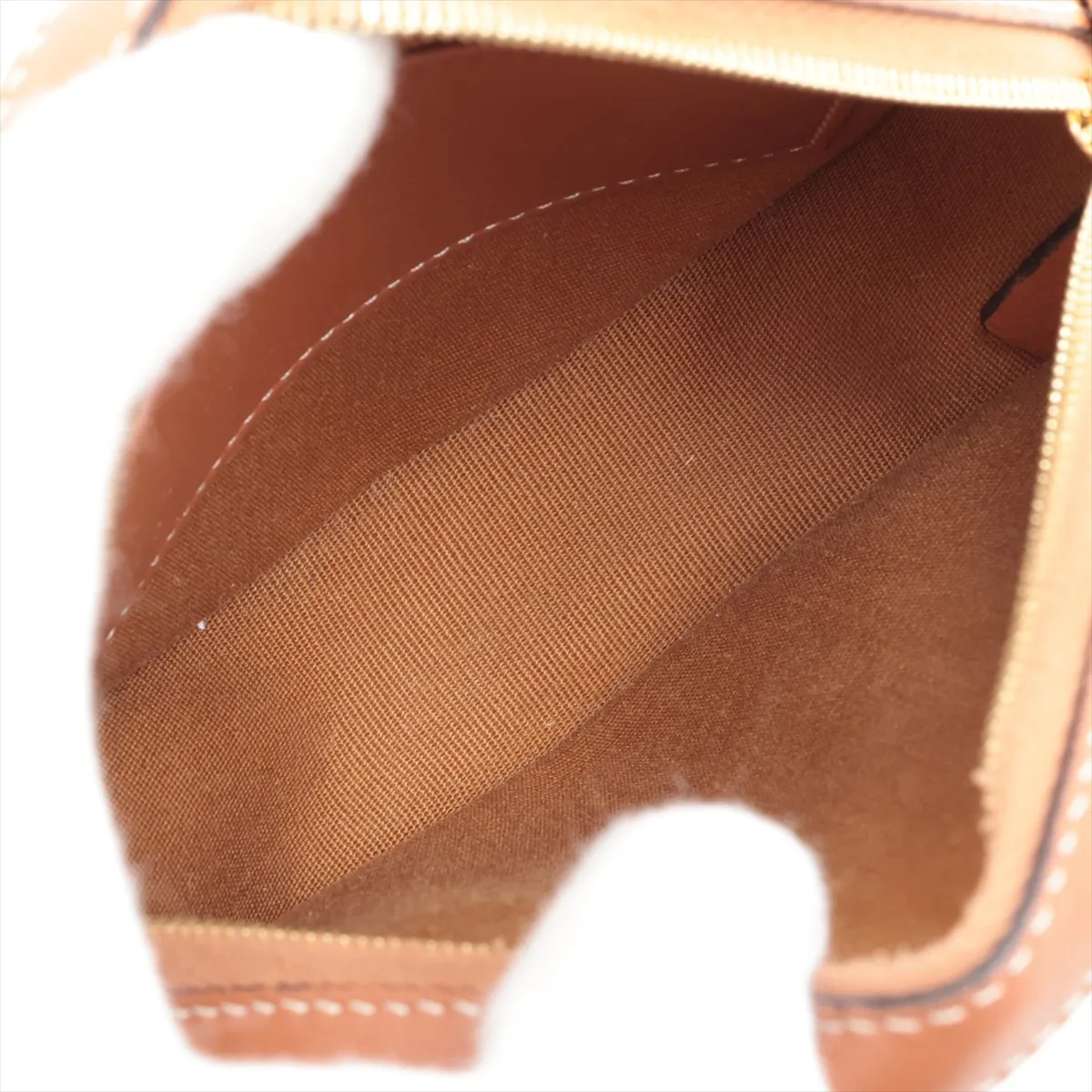 Triomphe Round Purse PVC x Leather Shoulder Bag Brown — view 6
