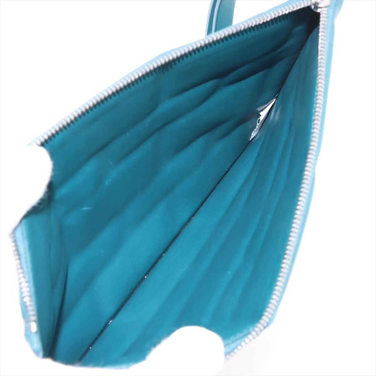 Block Leather Clutch Bag Green — view 5
