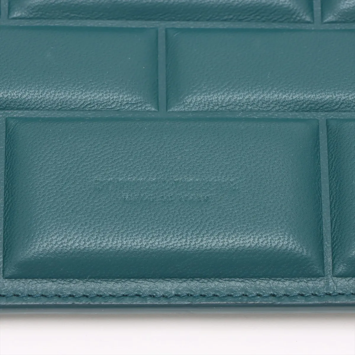 Block Leather Clutch Bag Green — view 6