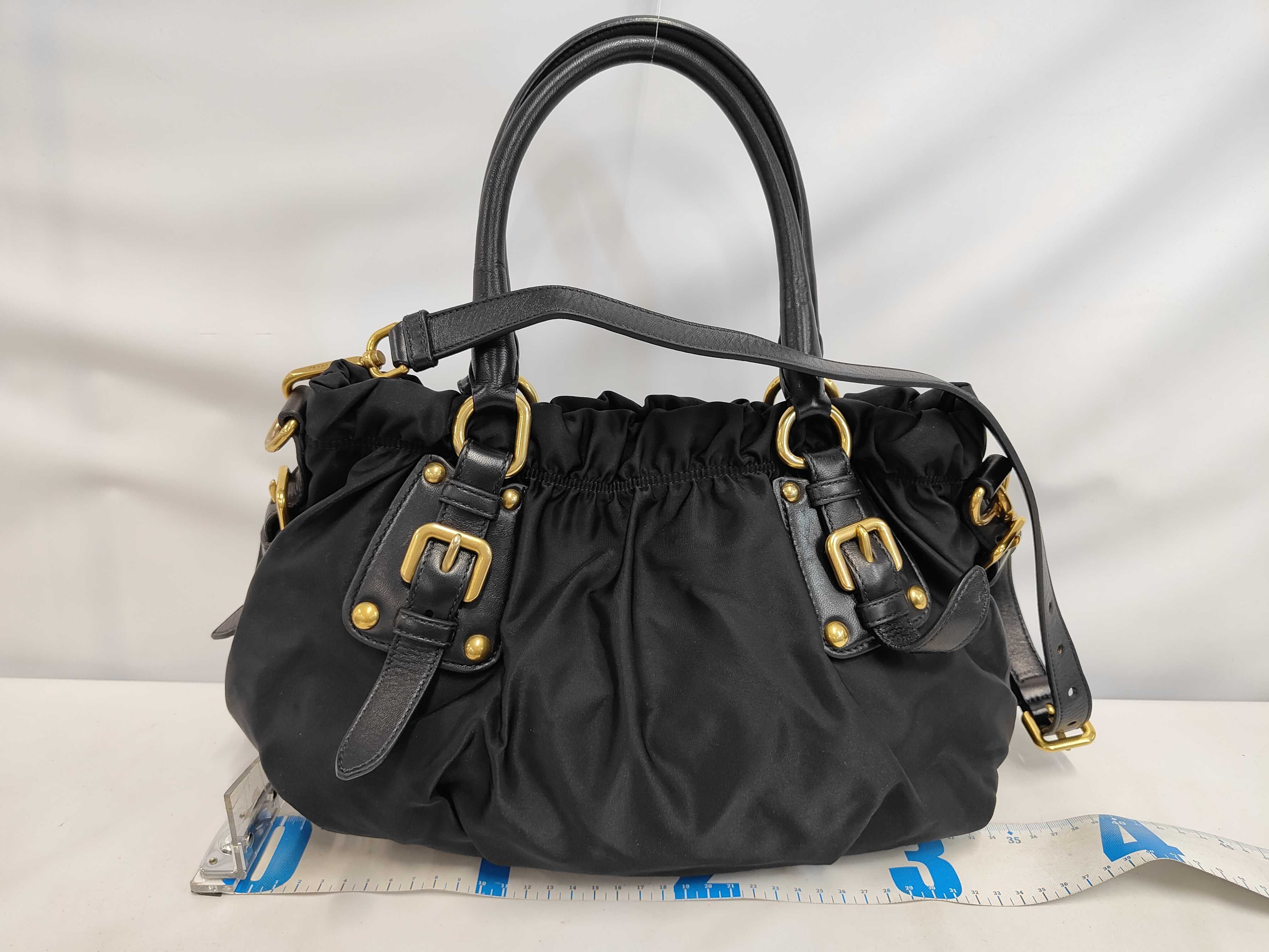 BR4259 Nylon Logo Jacquard 2-Way Shoulder Tote Bag Handbag — view 2