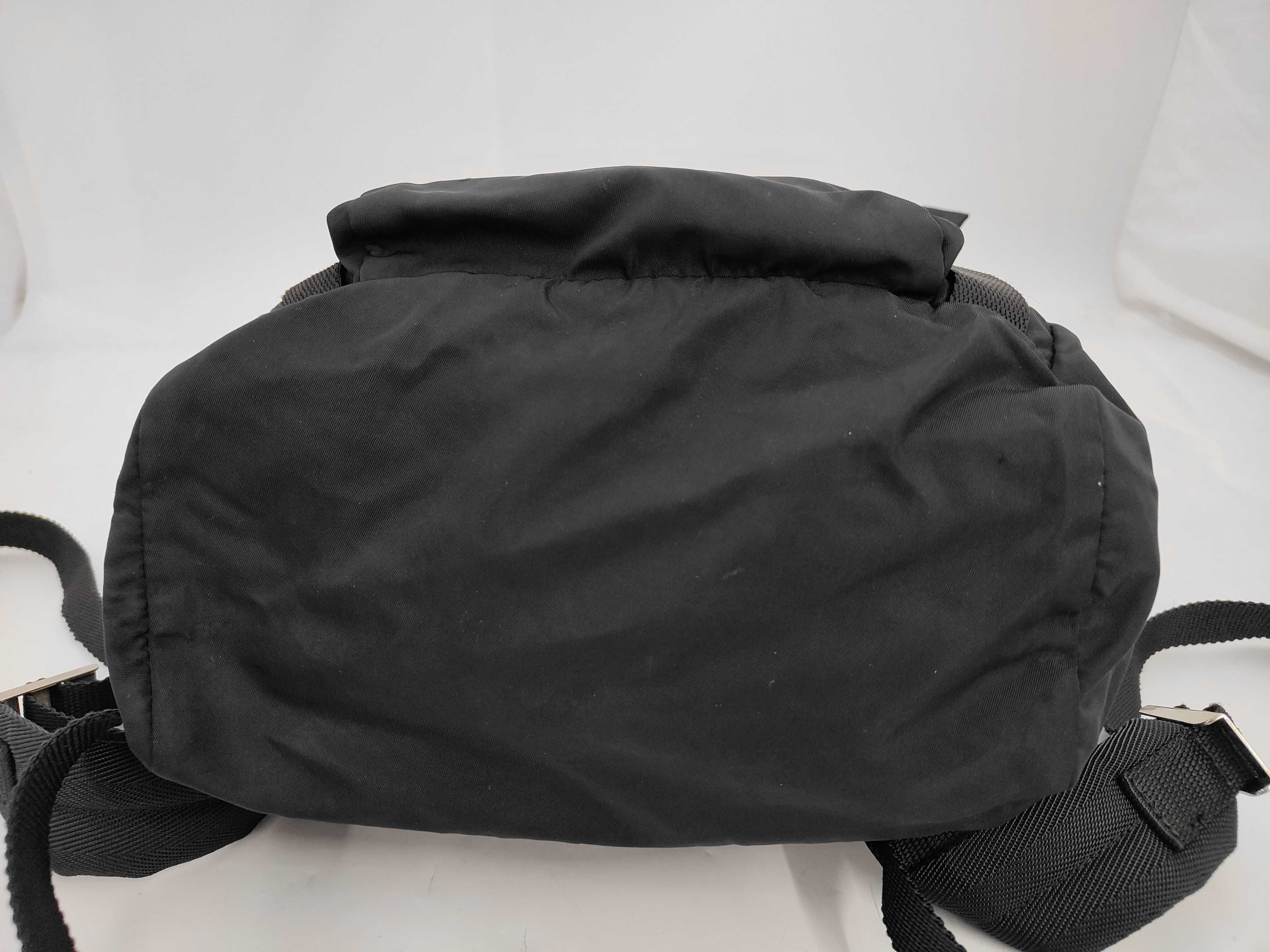 nylon backpack with triangular logo, black. — view 4