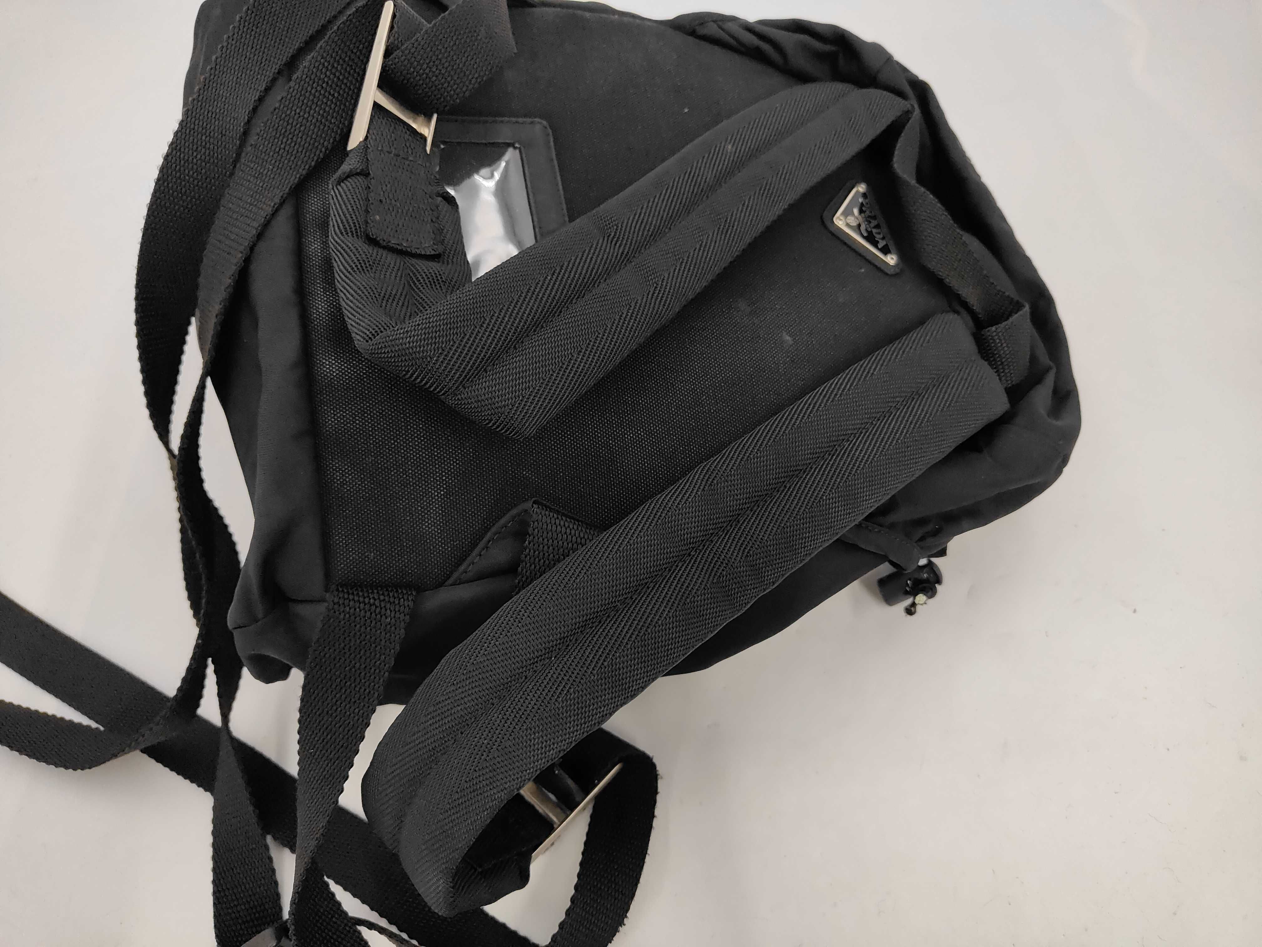 nylon backpack with triangular logo, black. — view 5