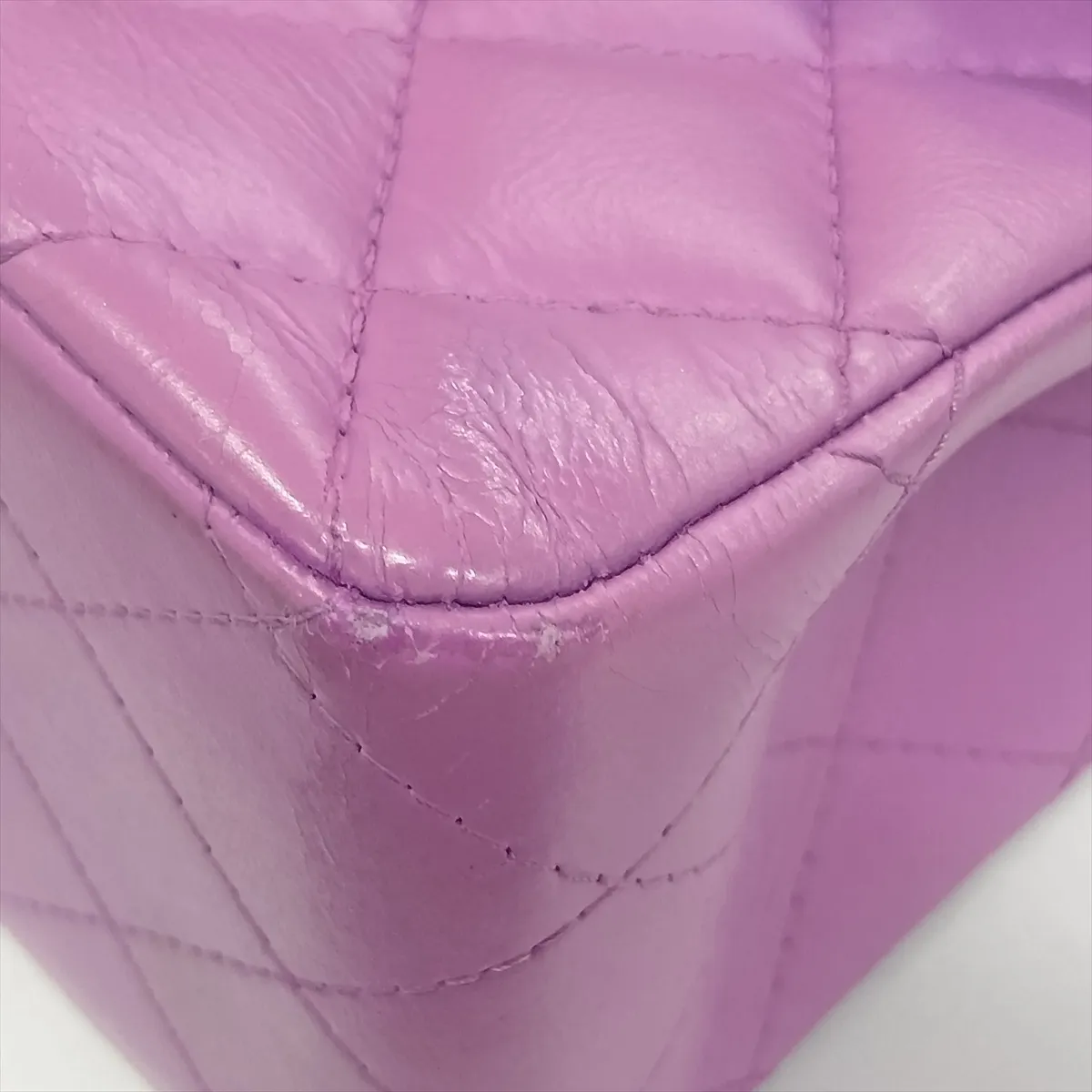 Mini Matelassé 17 Lambskin Single Flap Single Chain Bag, Purple, Silver Hardware, 29349685, Serial Number 29, A35200 — view 12