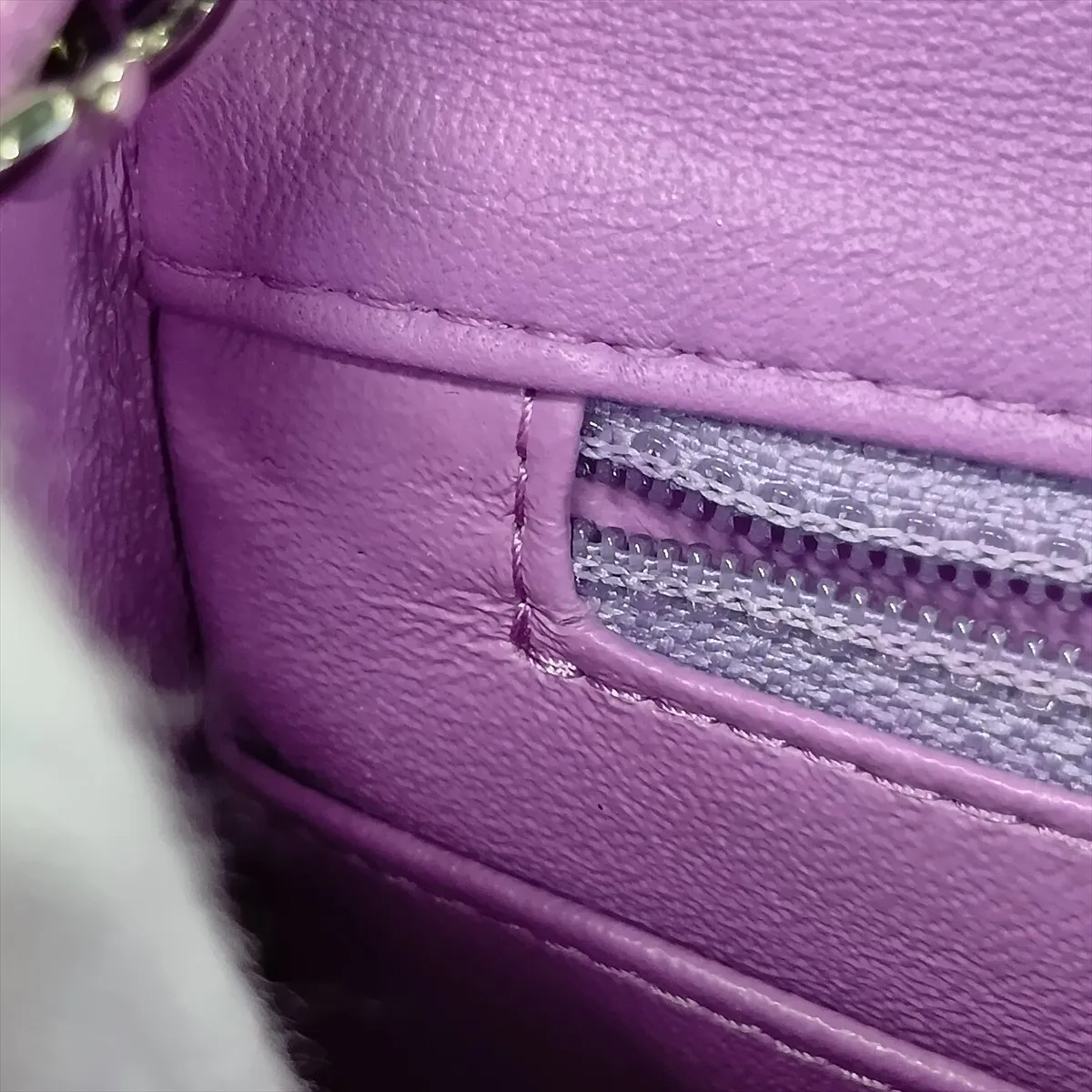 Mini Matelassé 17 Lambskin Single Flap Single Chain Bag, Purple, Silver Hardware, 29349685, Serial Number 29, A35200 — view 13