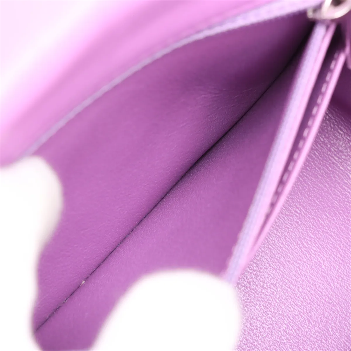 Mini Matelassé 17 Lambskin Single Flap Single Chain Bag, Purple, Silver Hardware, 29349685, Serial Number 29, A35200 — view 7