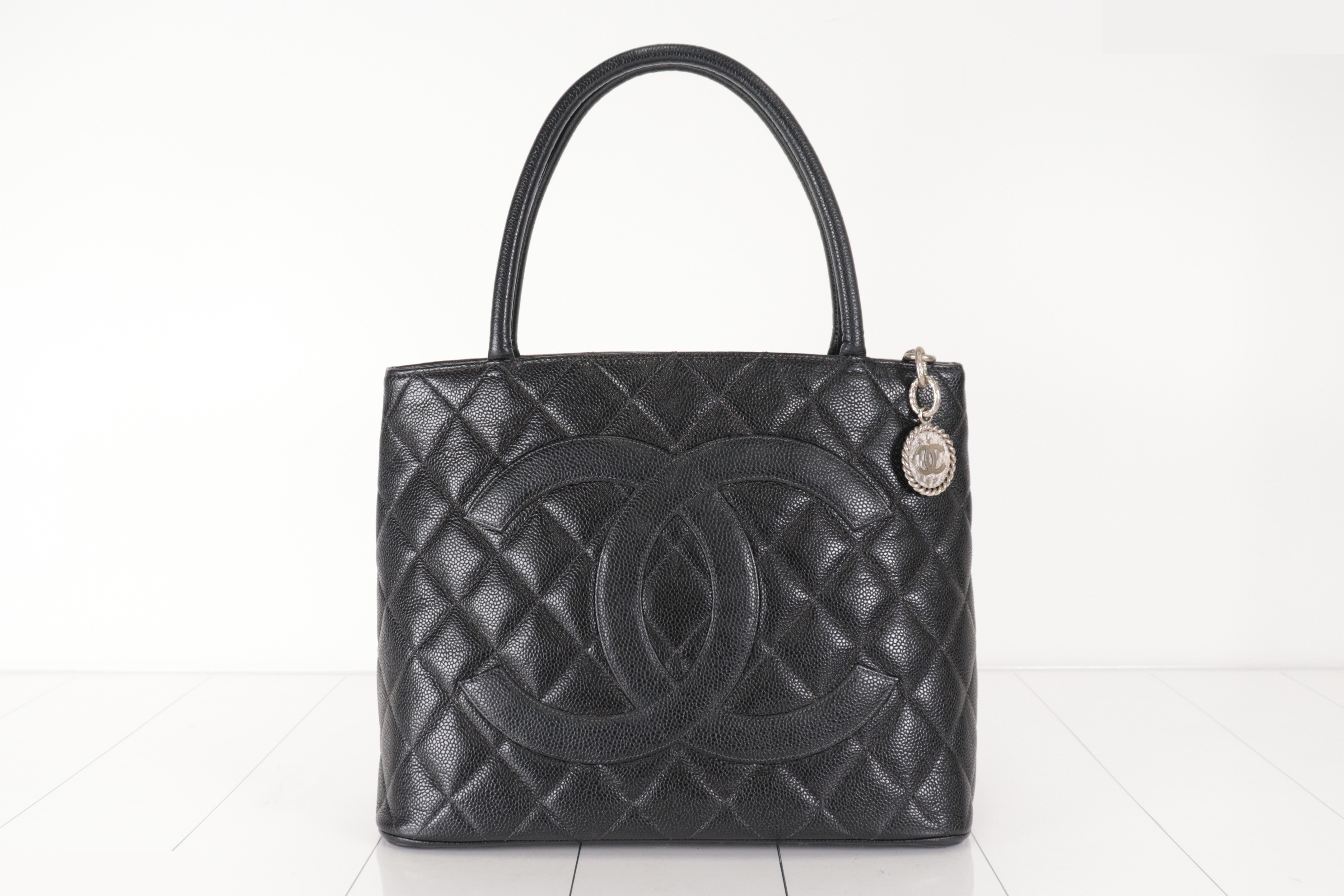 Caviar Reissue Tote Bag, Silver Hardware, Series 6 — view 2