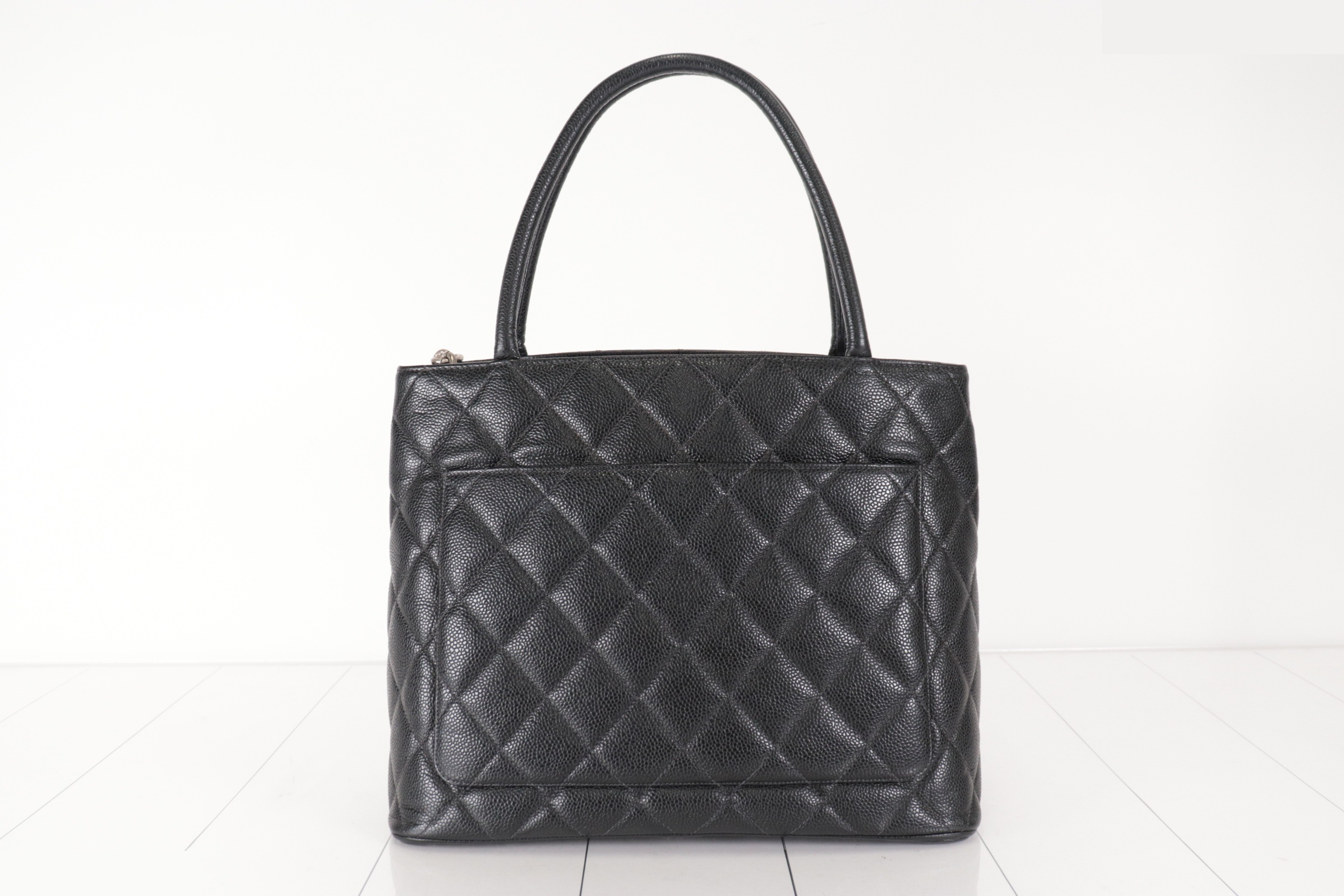 Caviar Reissue Tote Bag, Silver Hardware, Series 6 — view 3
