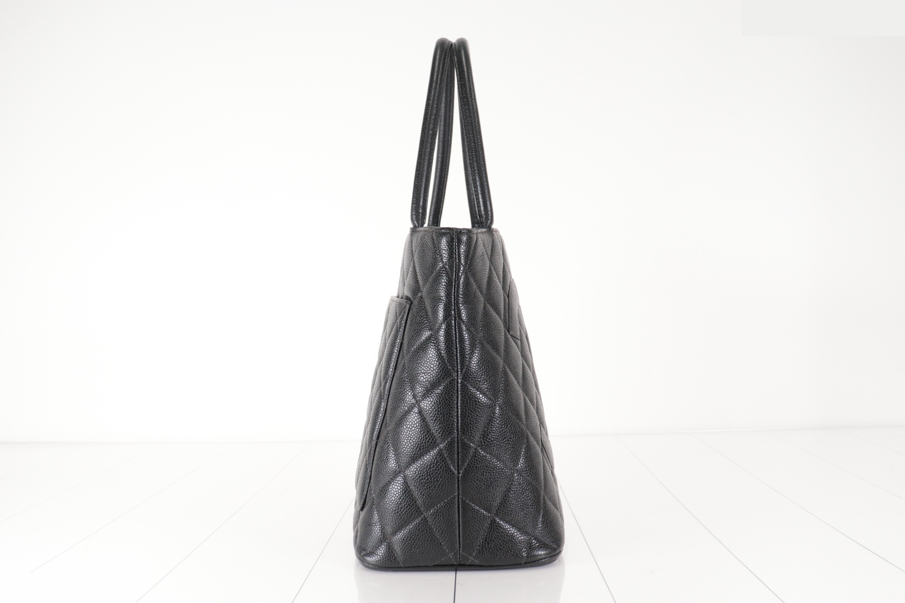 Caviar Reissue Tote Bag, Silver Hardware, Series 6 — view 5