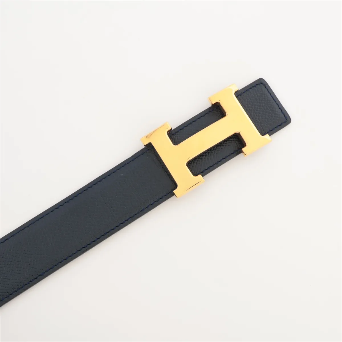 H Belt X:1994 Belt 70 Leather Black x Navy — view 2