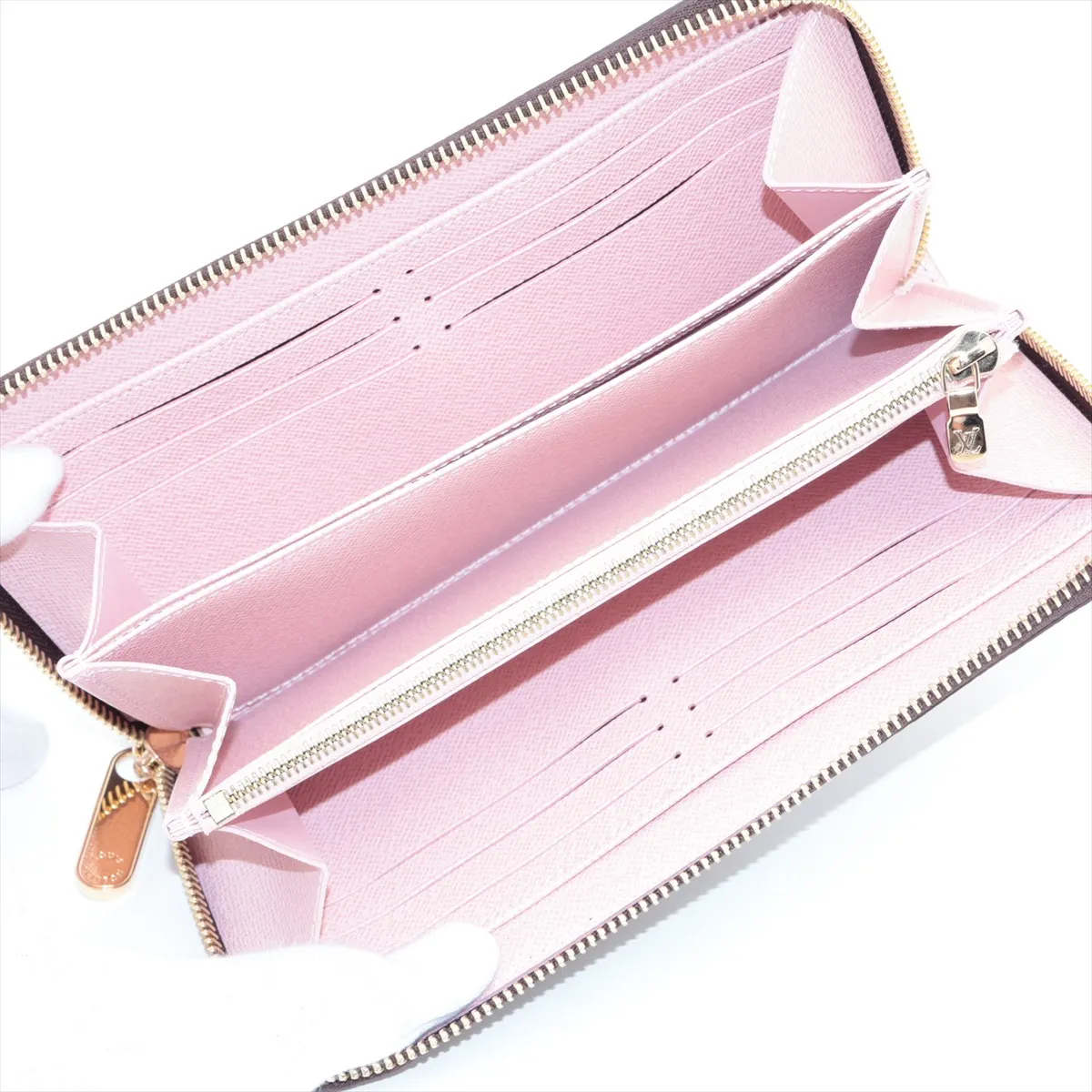 Monogram Zippy Wallet M41894 Rose Ballerine Round Zip Wallet (RFID detected) — view 3
