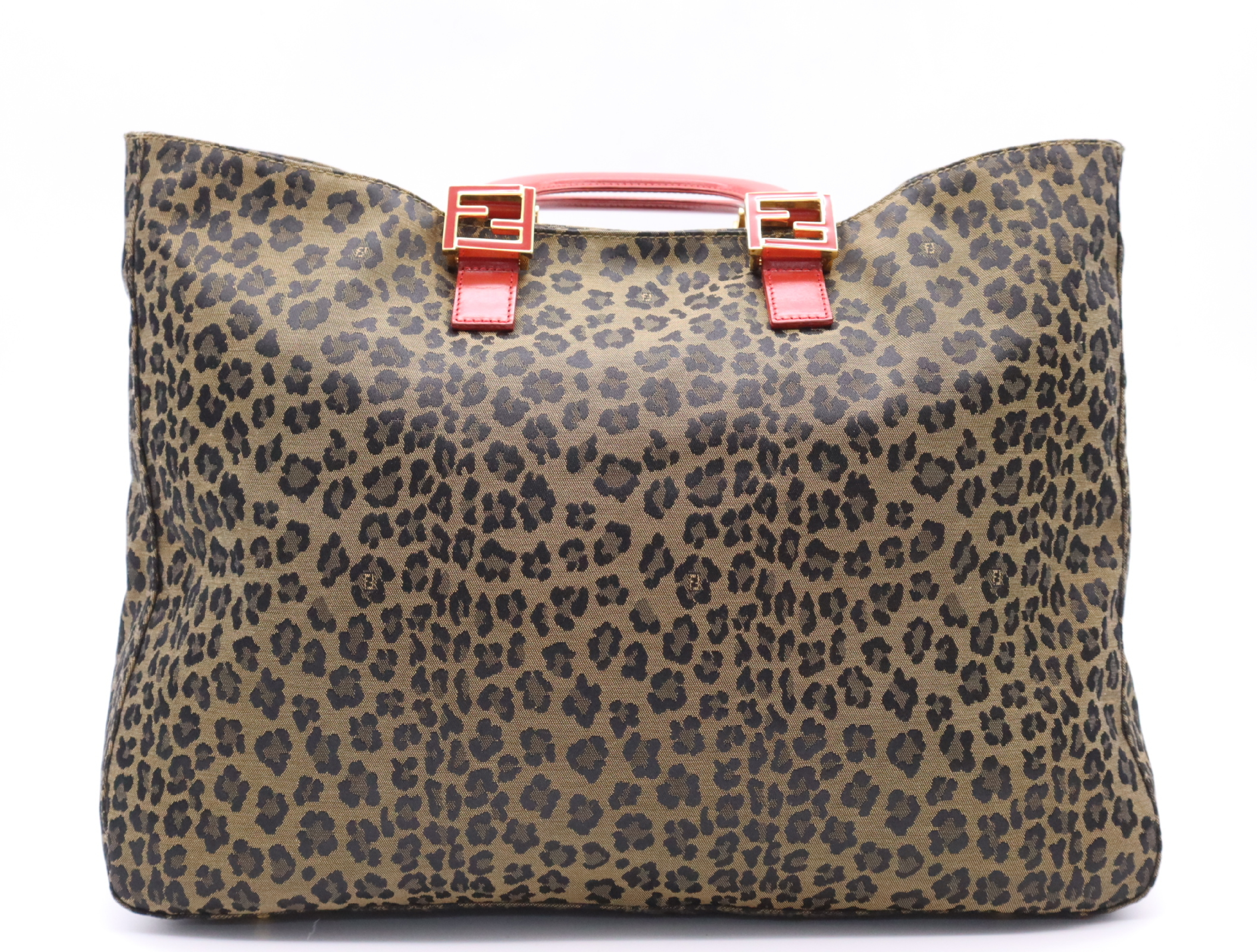 canvas leopard print handbag — view 2