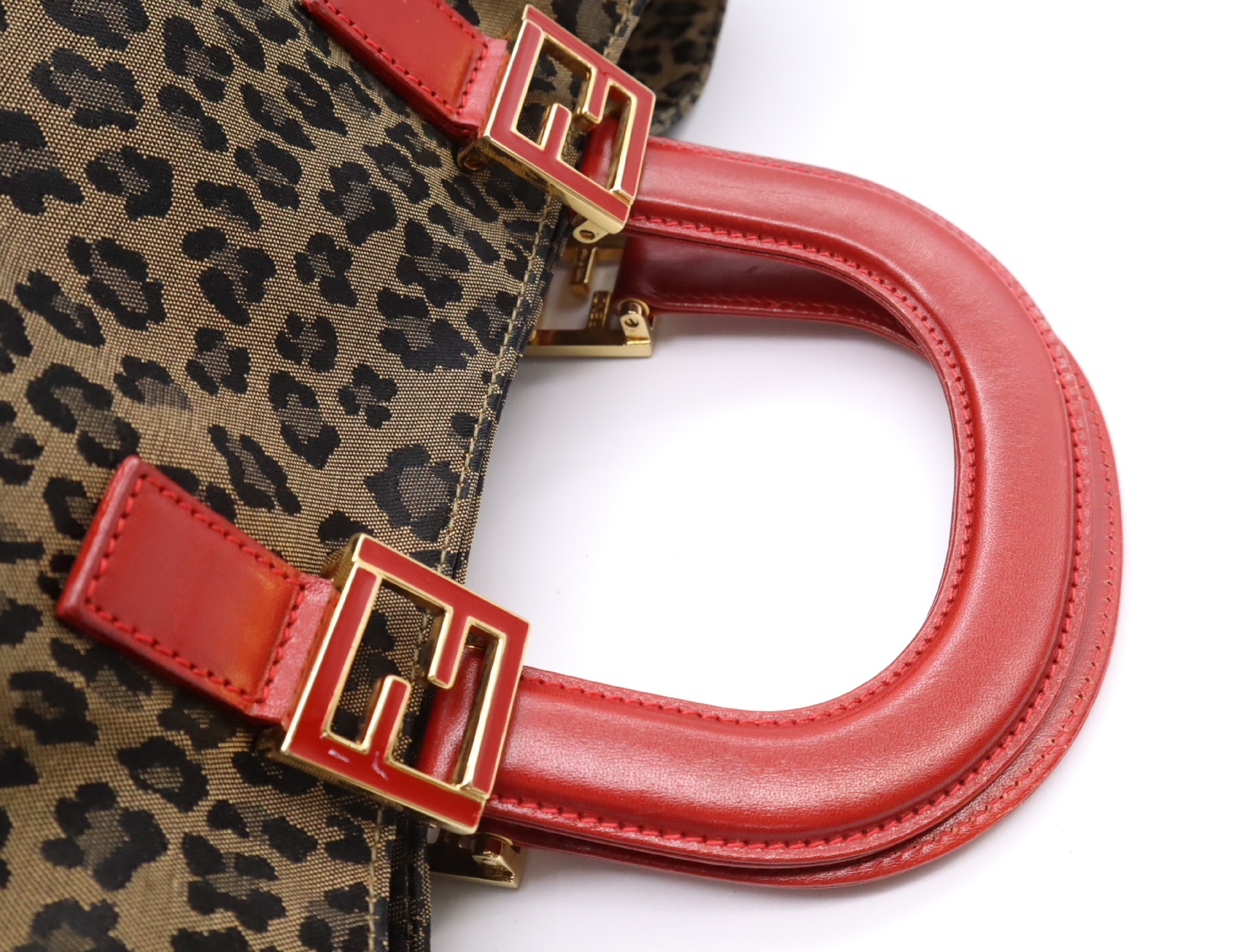 canvas leopard print handbag — view 12