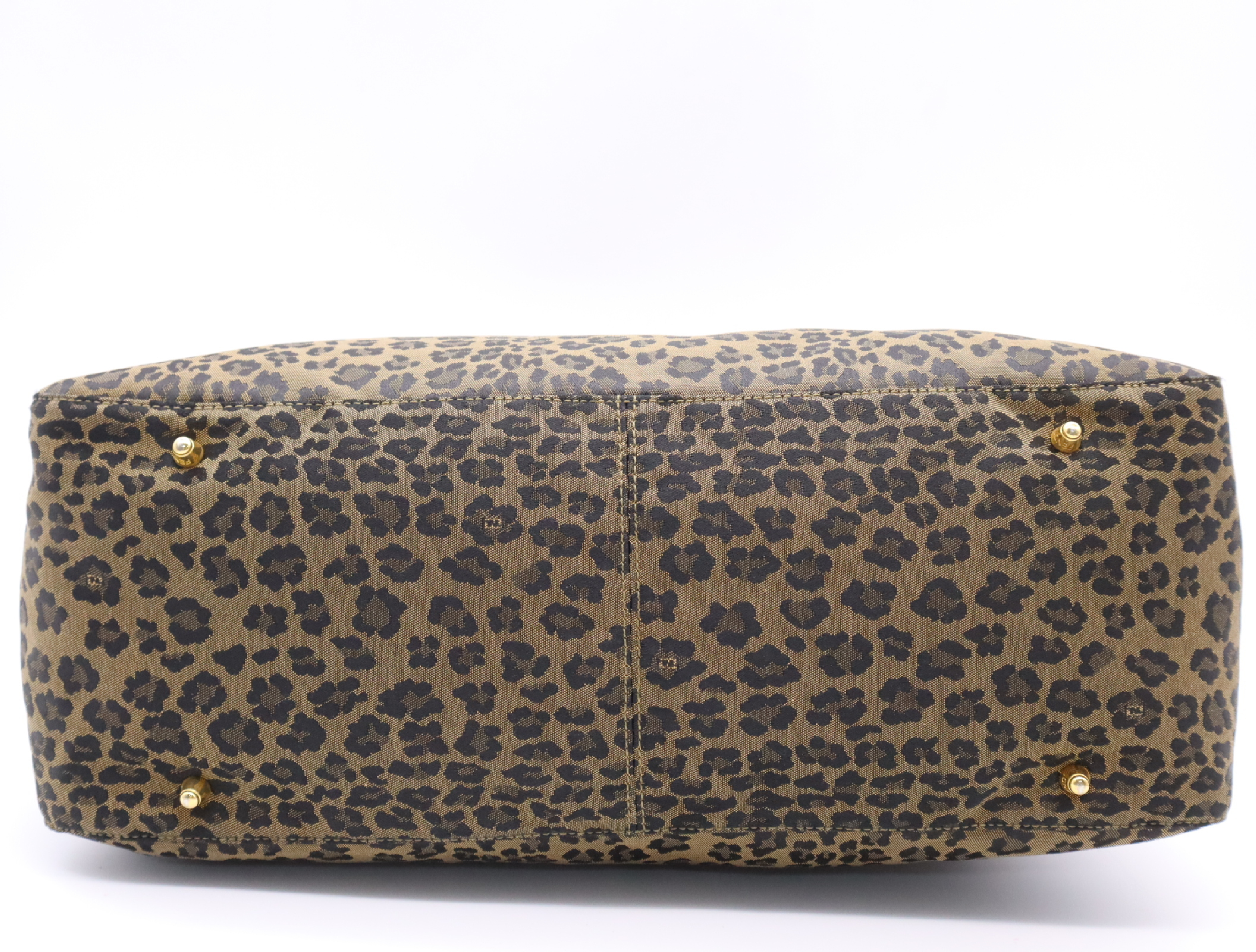 canvas leopard print handbag — view 4