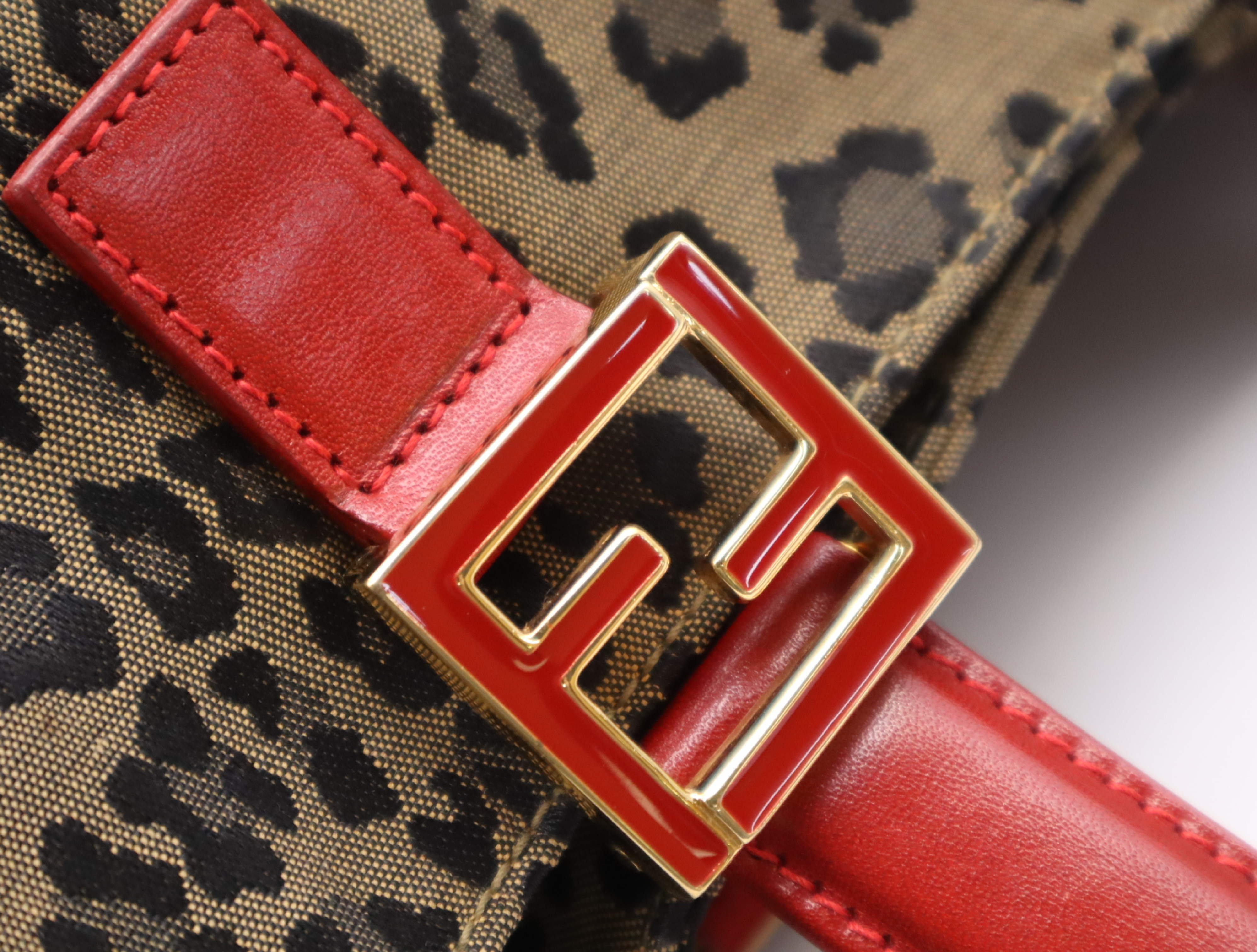 canvas leopard print handbag — view 9