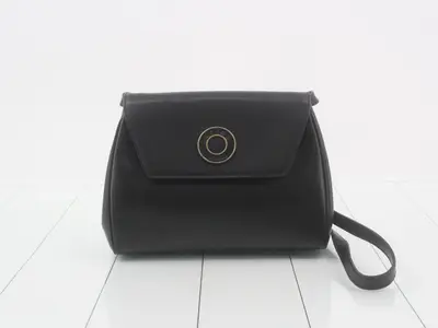 Shoulder bag, leather, black