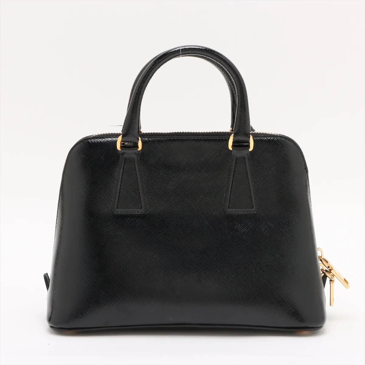 patent leather 2WAY handbag black — view 2