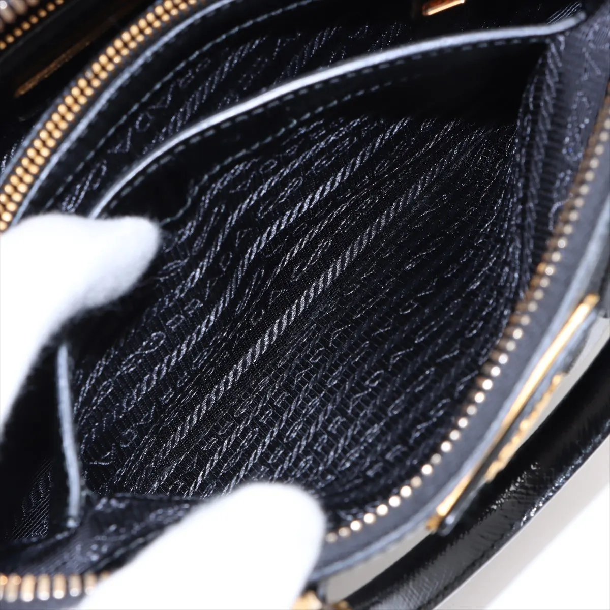 patent leather 2WAY handbag black — view 12