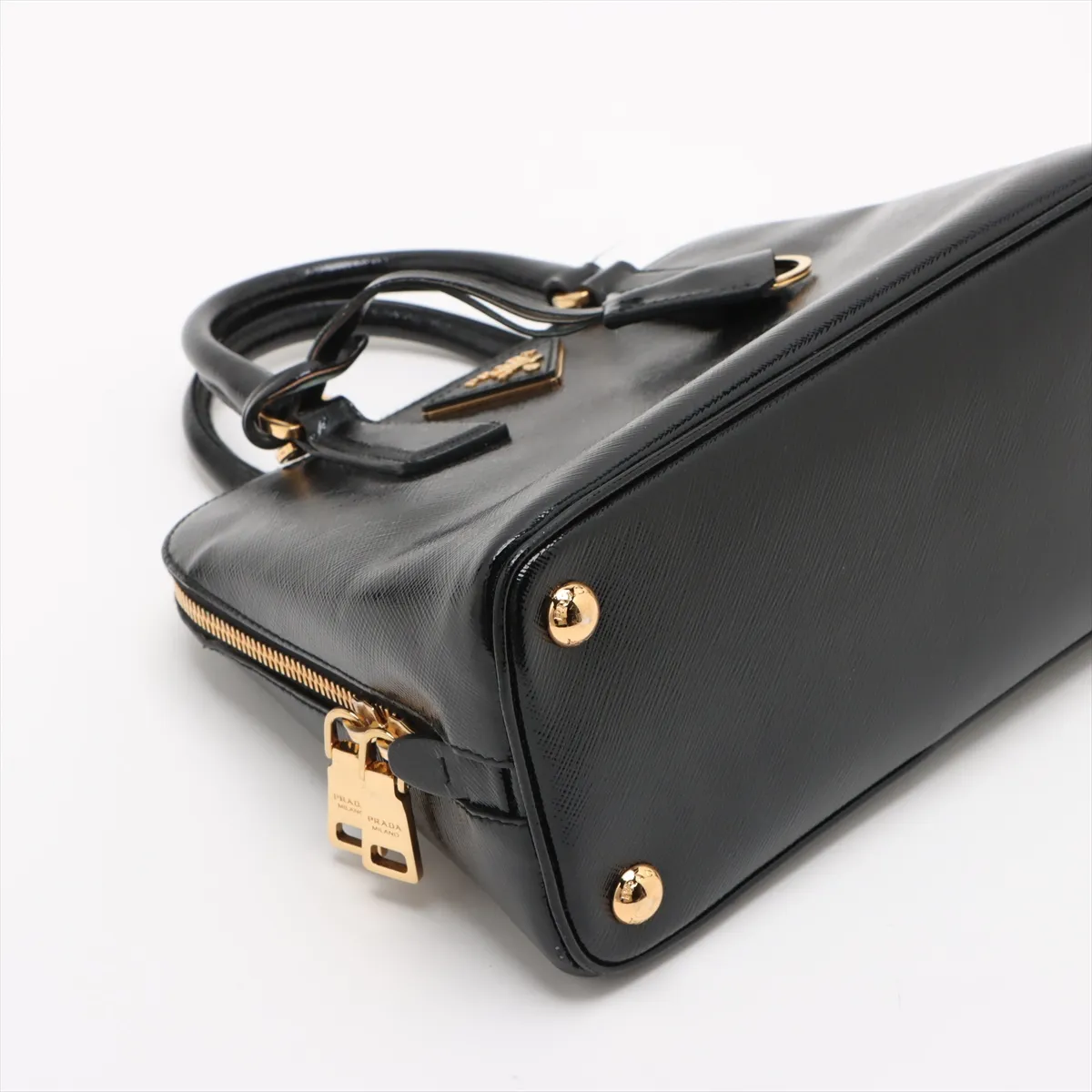 patent leather 2WAY handbag black — view 4