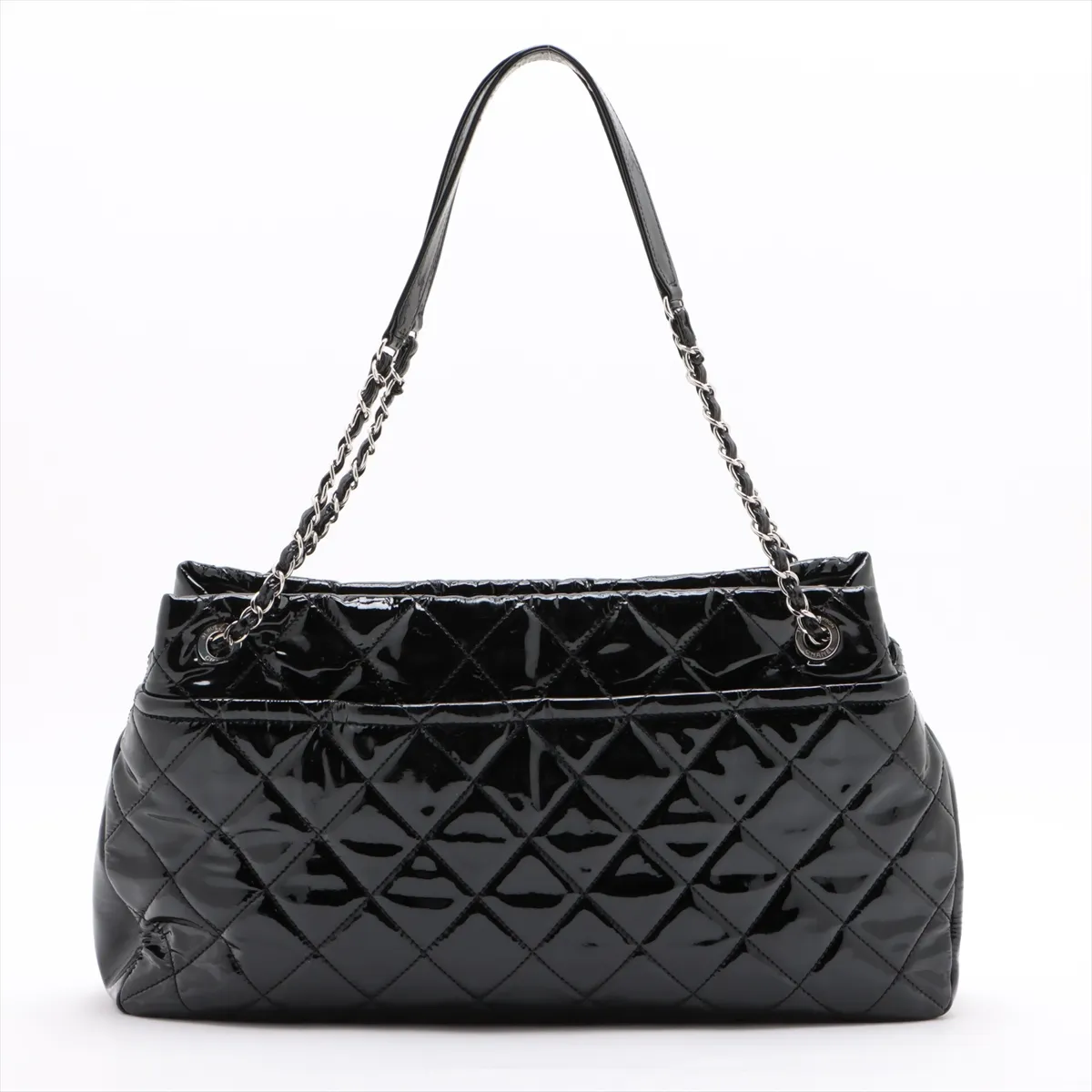 Matelasse Patent Leather Chain Tote Bag Black 16598471 No. 16 — view 2