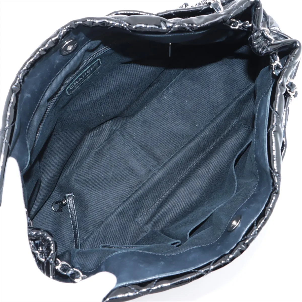 Matelasse Patent Leather Chain Tote Bag Black 16598471 No. 16 — view 7