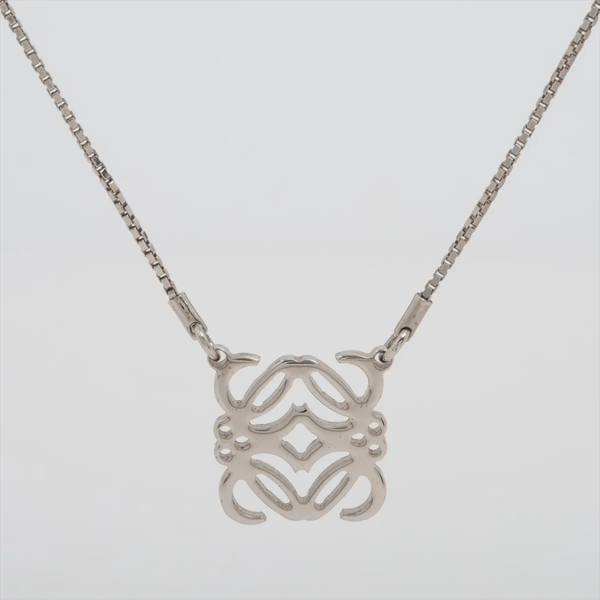 Anagram Necklace, Metal, Silver, — view 2