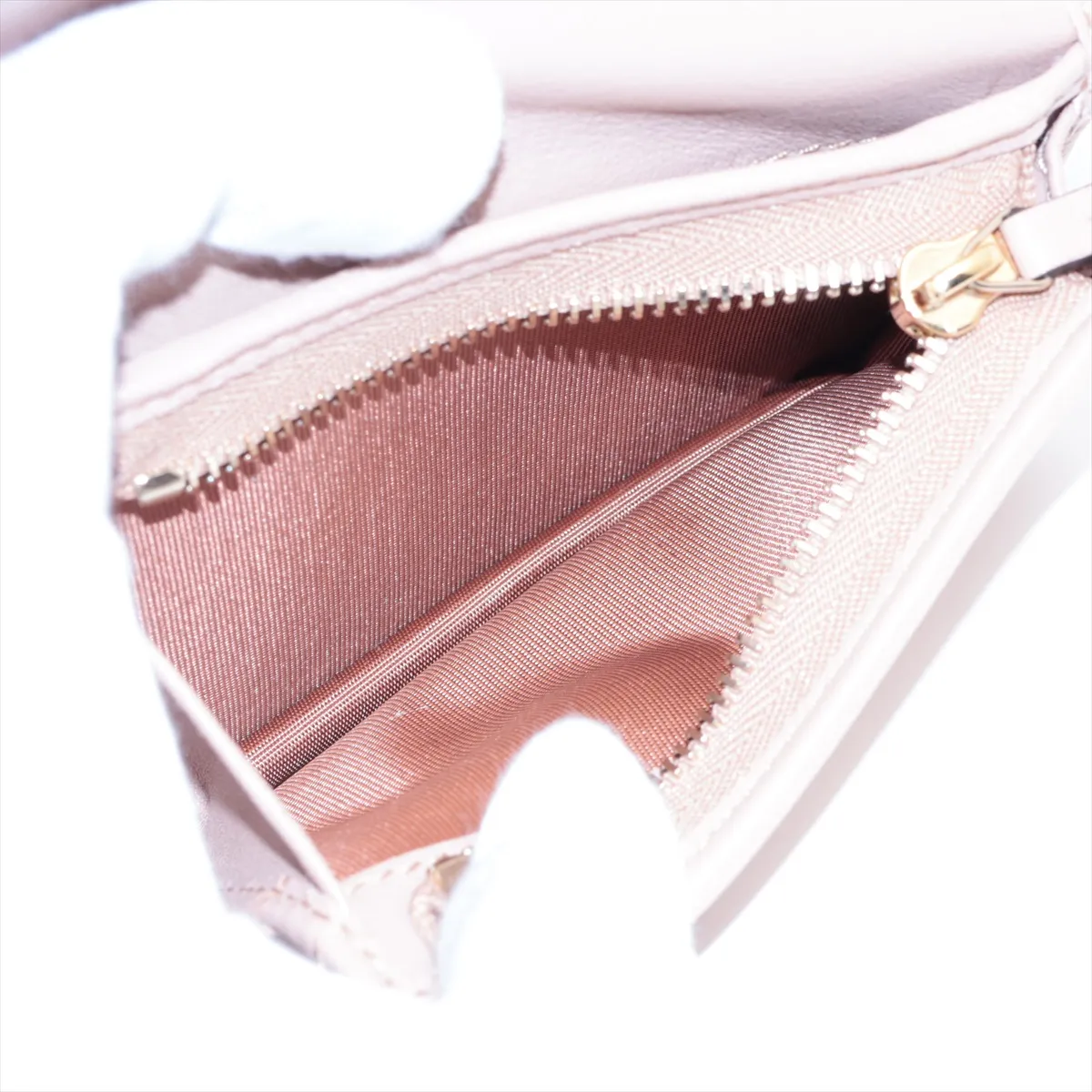 Double G 466492 Leather Compact Wallet Beige — view 5