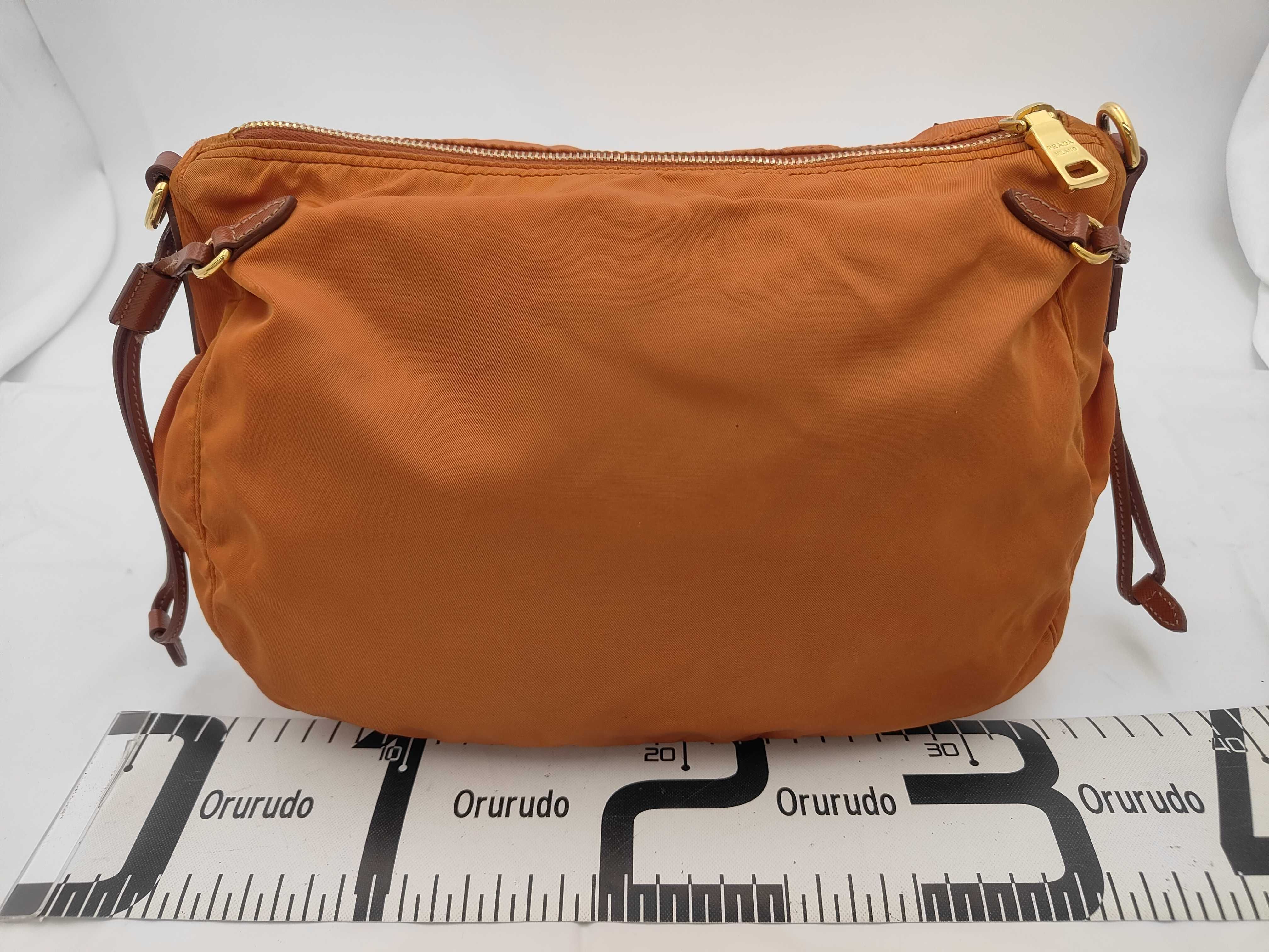 Nylon Shoulder Bag, Orange — view 2
