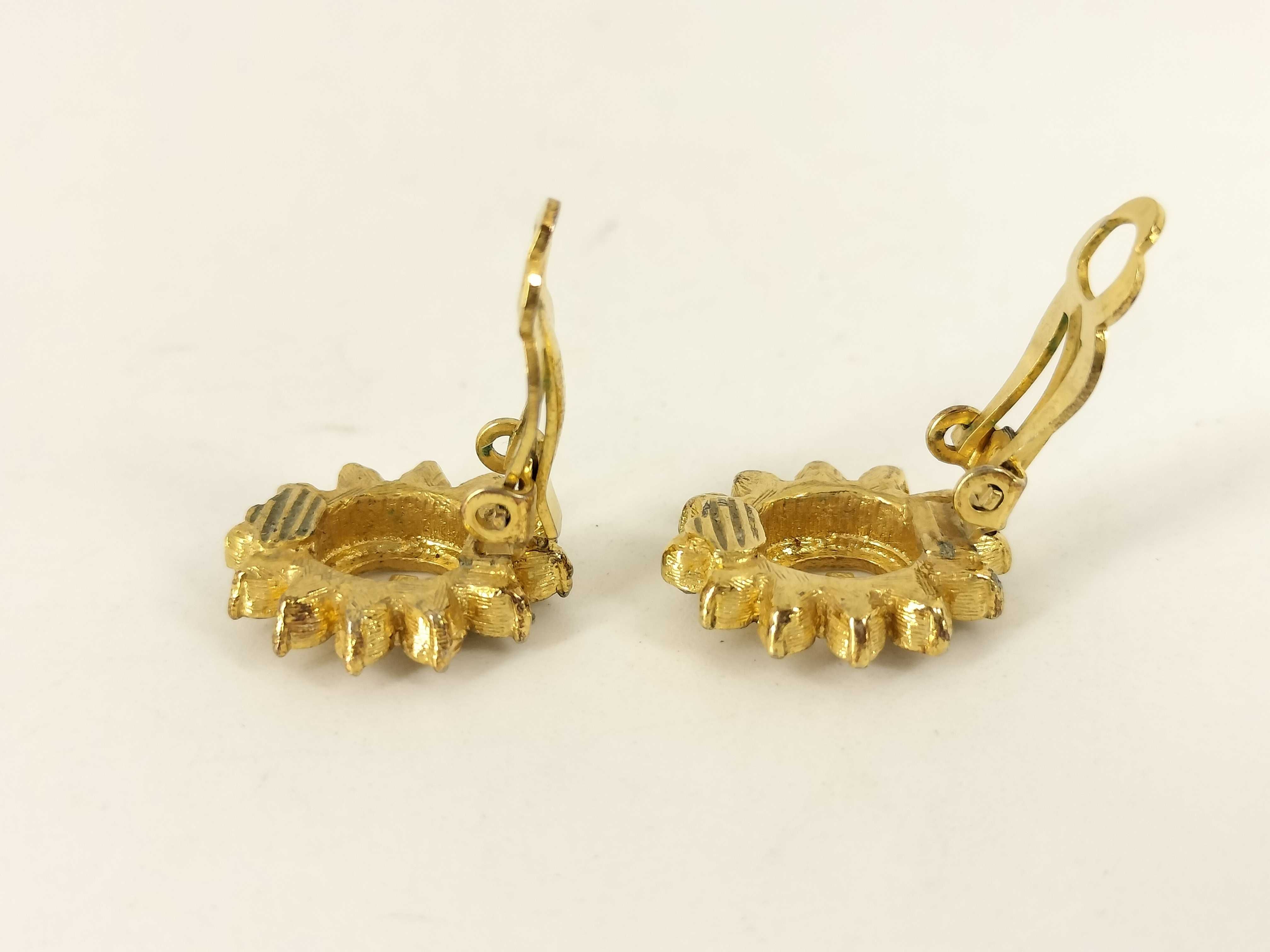 G-logo oval vintage rhinestone earrings — view 3
