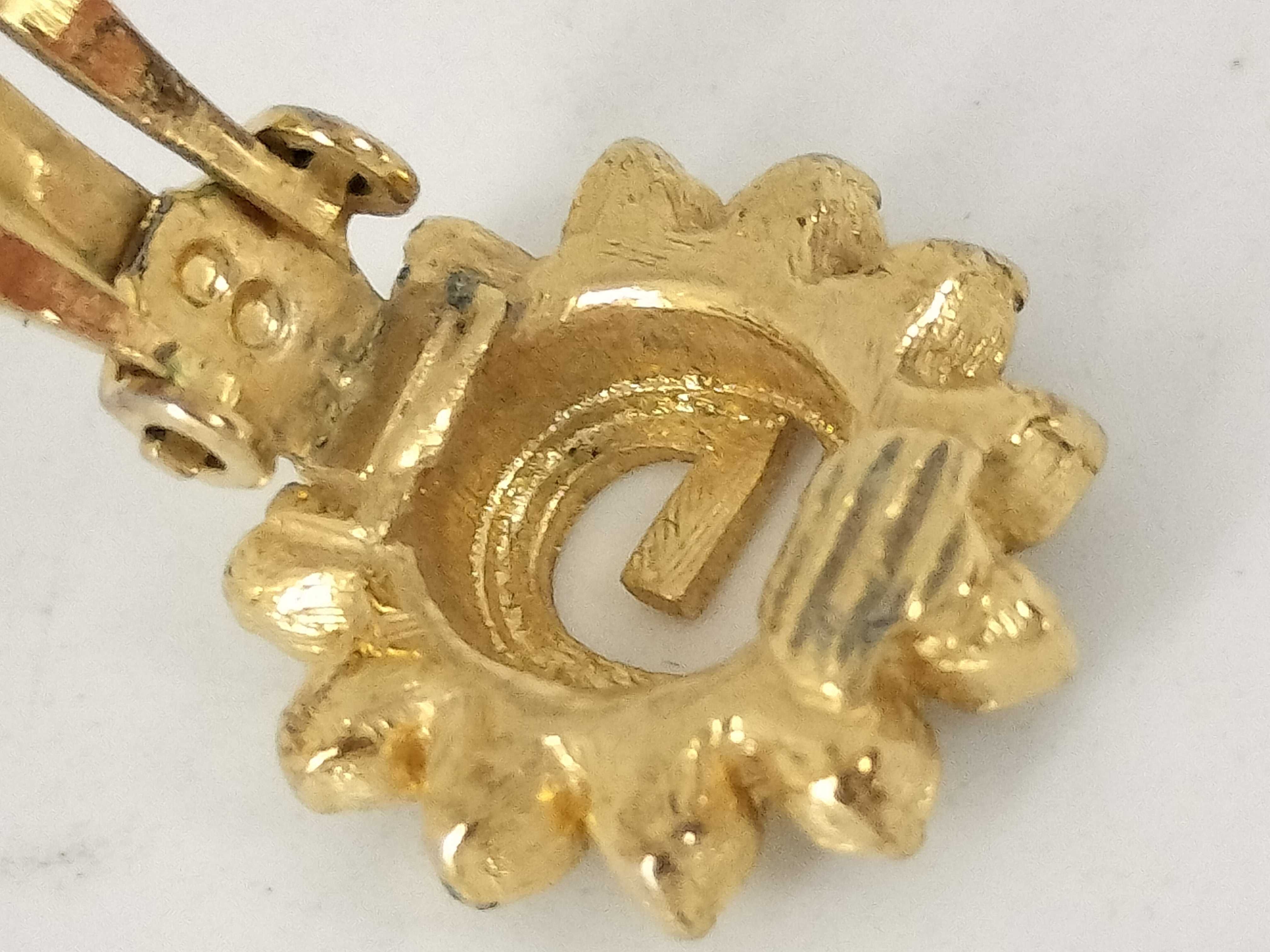 G-logo oval vintage rhinestone earrings — view 7