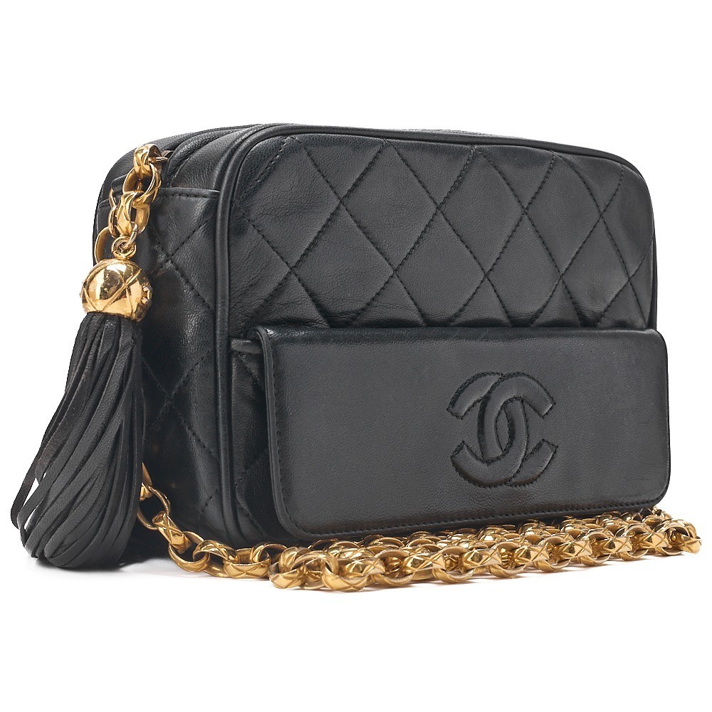 lambskin outside flap bag with long fringe — view 3