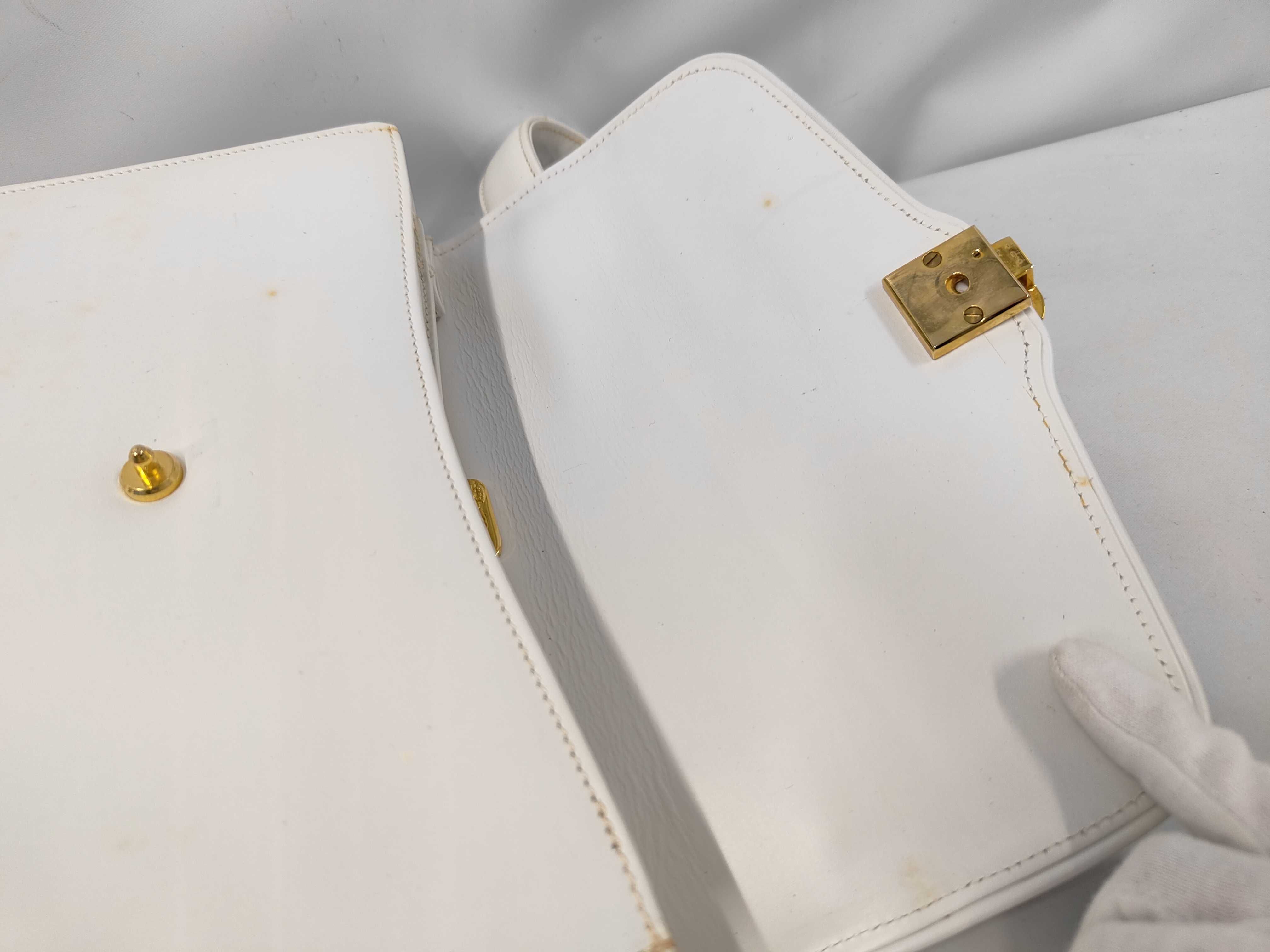 Old Gucci Leather Handbag White Handbag — view 8