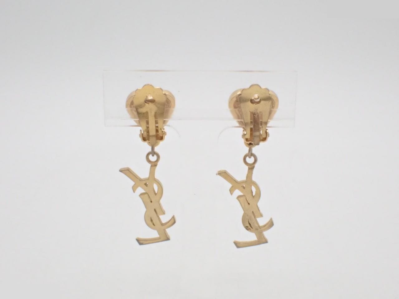Heart, rhinestone, other lines, precious metal earrings — view 2