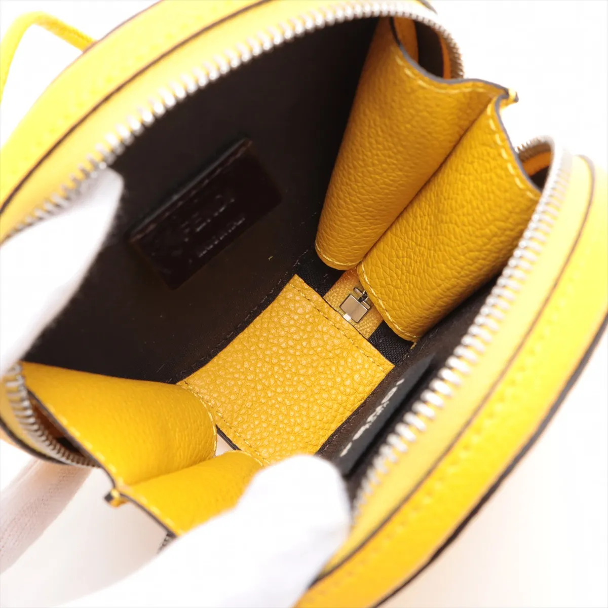 leather shoulder bag yellow 7M0359 — view 6