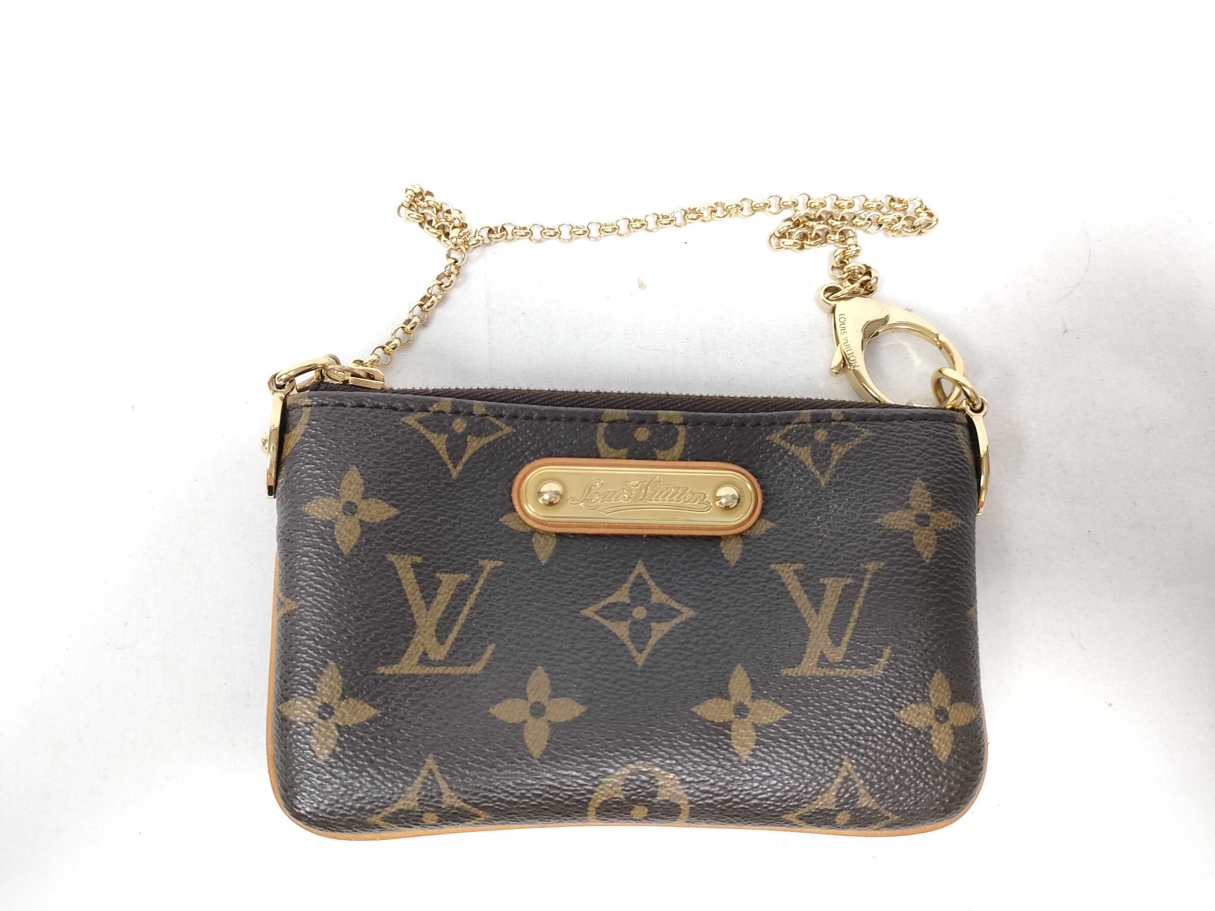 Monogram Louis Vuitton Monogram Pochette Mila PM Coin Case Chain Handbag