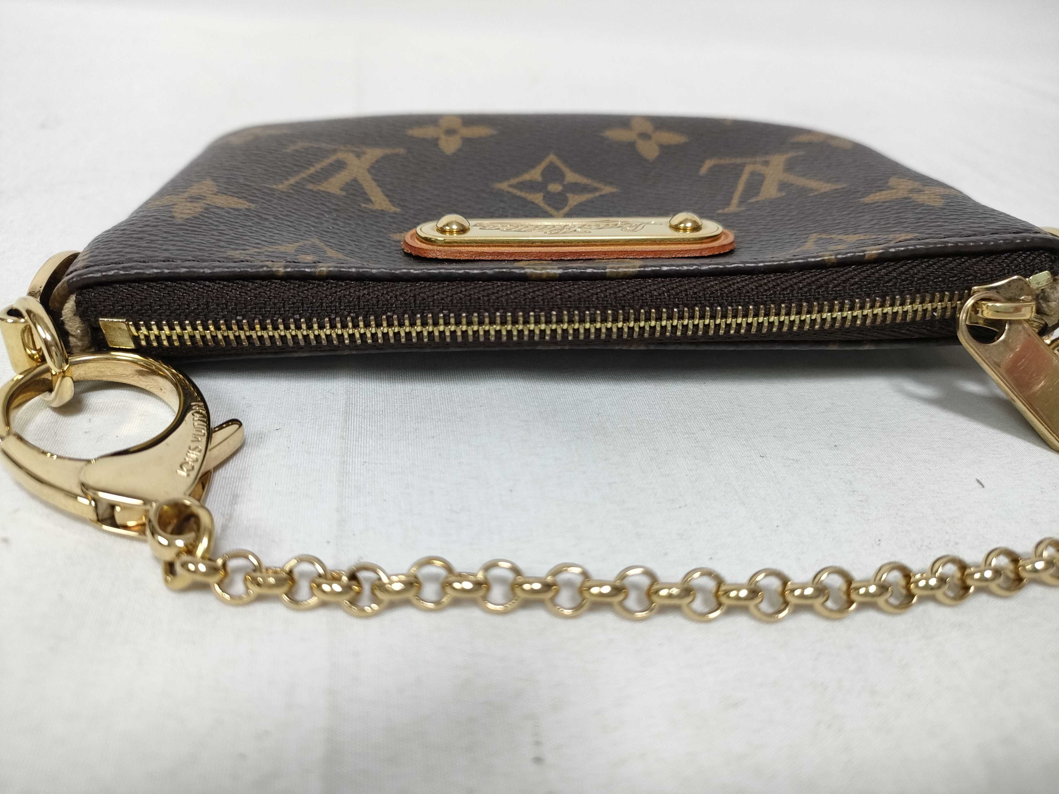 Monogram Louis Vuitton Monogram Pochette Mila PM Coin Case Chain Handbag — view 11