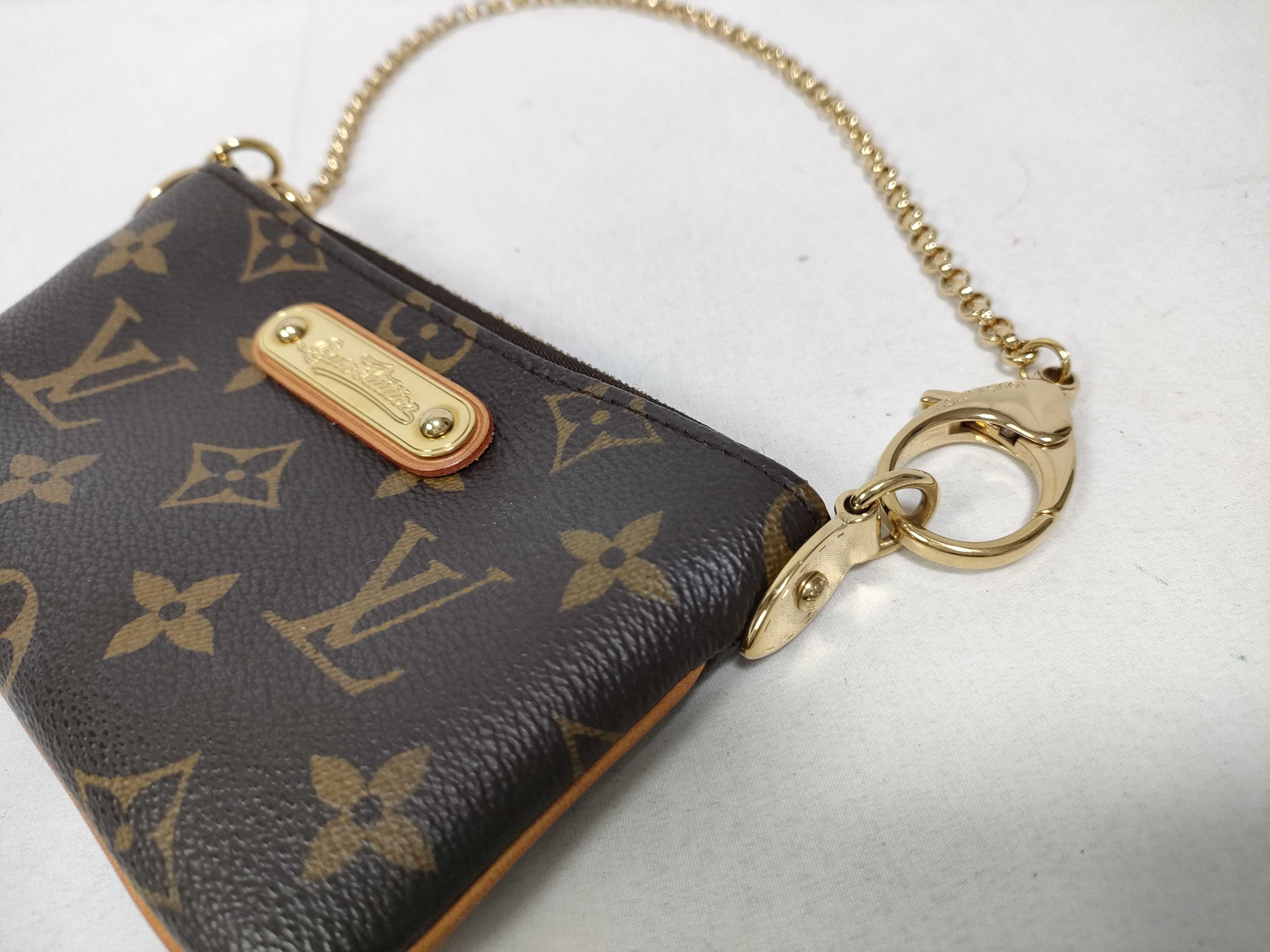 Monogram Louis Vuitton Monogram Pochette Mila PM Coin Case Chain Handbag — view 7