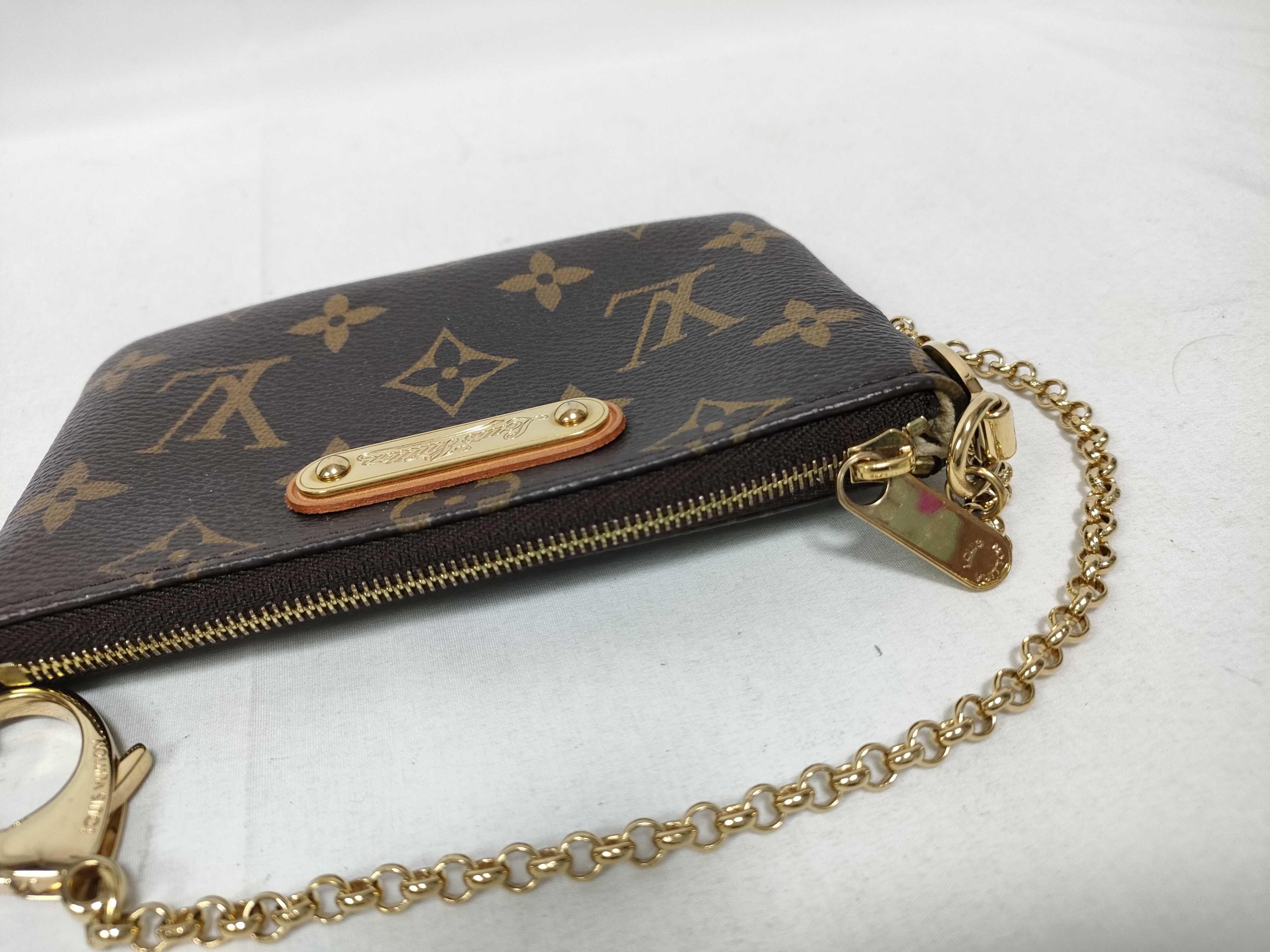 Monogram Louis Vuitton Monogram Pochette Mila PM Coin Case Chain Handbag — view 10