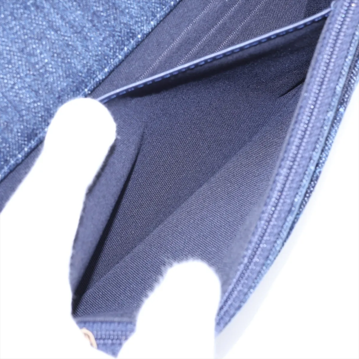 19 Denim Chain Wallet Blue Gold x Silver Hardware U88P0HGH Random Serial Number — view 7