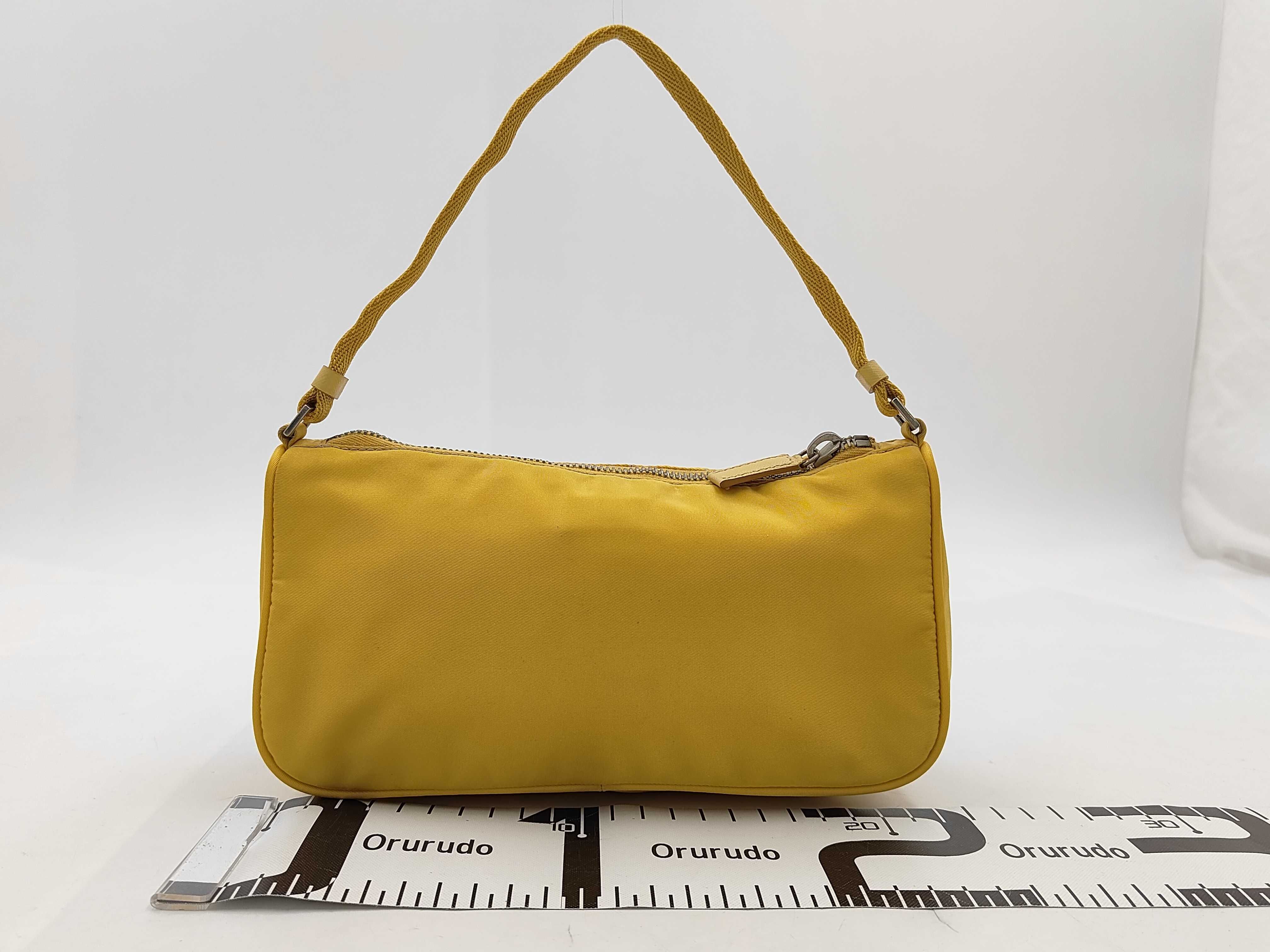 Sport Prada MV632 Accessory Pouch Mini Handbag Triangle Logo Tessuto Sport SOLE (Yellow) Pouch — view 2