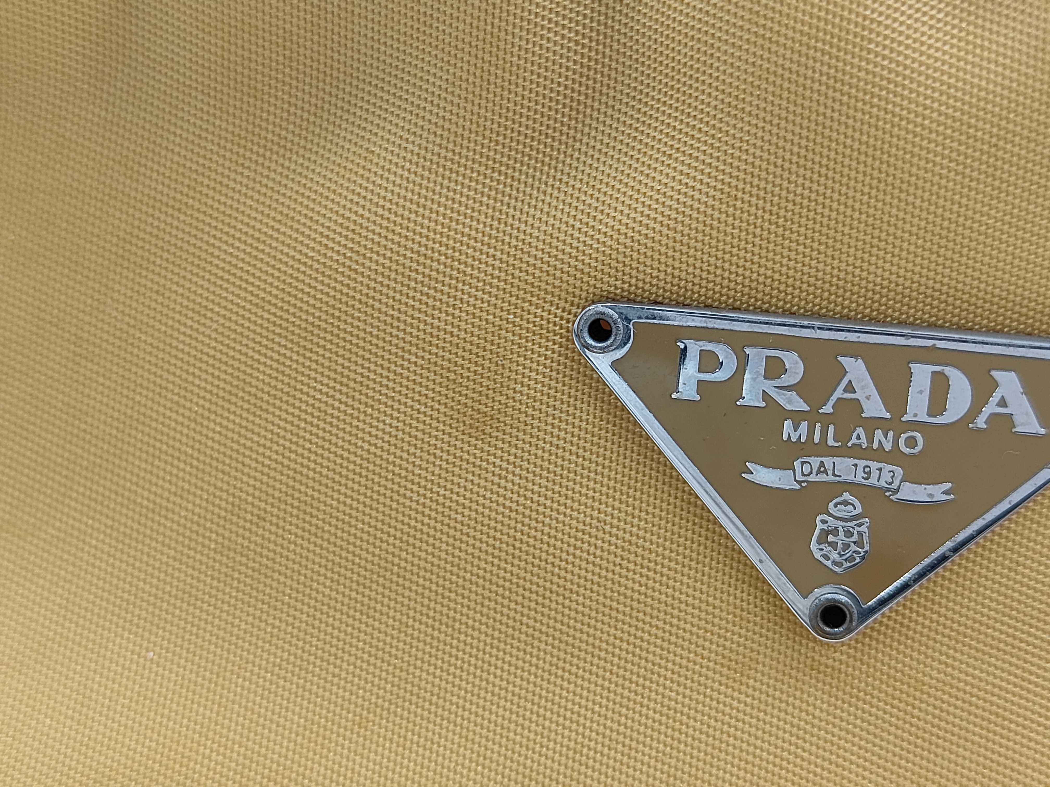Sport Prada MV632 Accessory Pouch Mini Handbag Triangle Logo Tessuto Sport SOLE (Yellow) Pouch — view 12