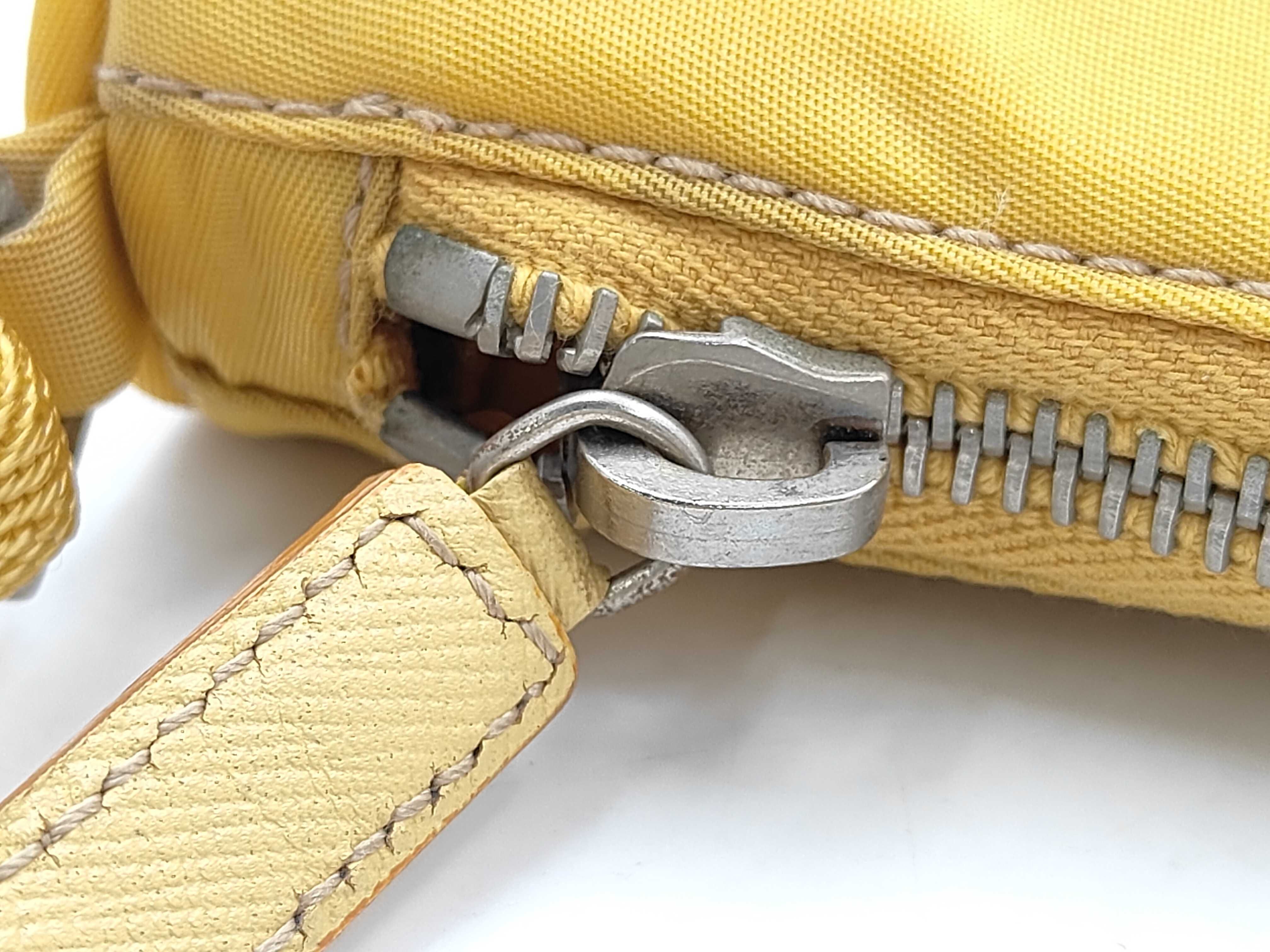 Sport Prada MV632 Accessory Pouch Mini Handbag Triangle Logo Tessuto Sport SOLE (Yellow) Pouch — view 13