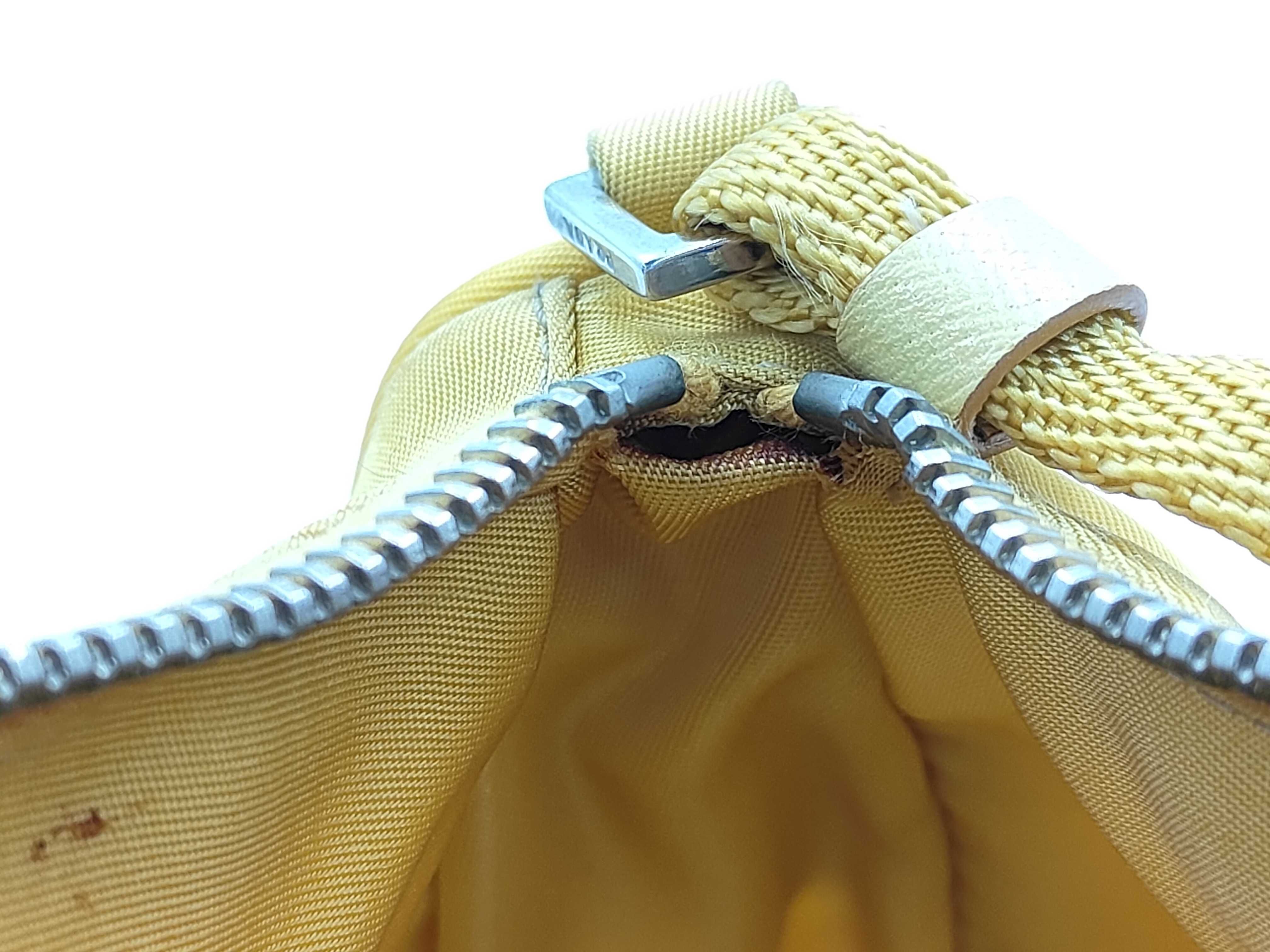 Sport Prada MV632 Accessory Pouch Mini Handbag Triangle Logo Tessuto Sport SOLE (Yellow) Pouch — view 8