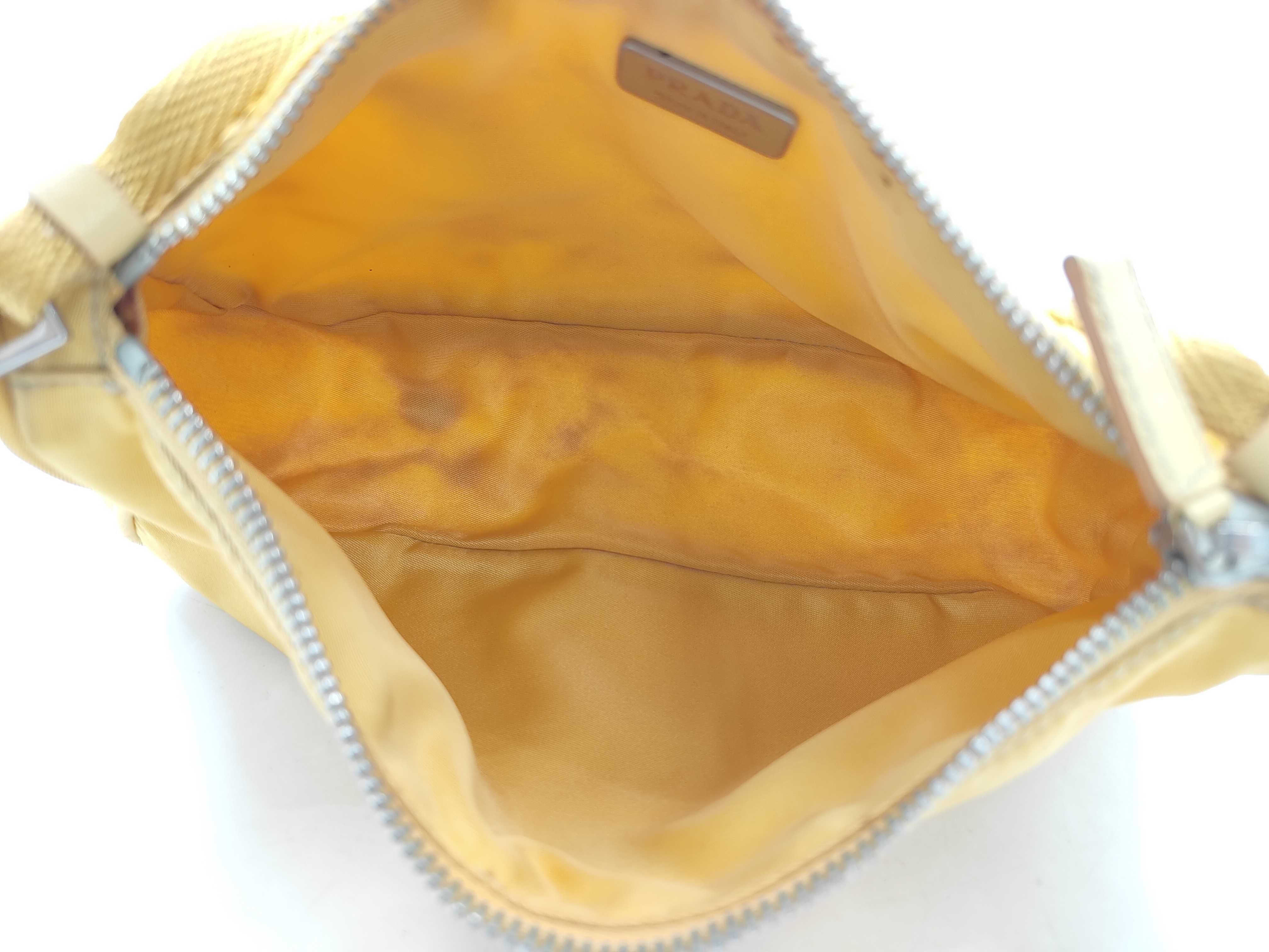 Sport Prada MV632 Accessory Pouch Mini Handbag Triangle Logo Tessuto Sport SOLE (Yellow) Pouch — view 9