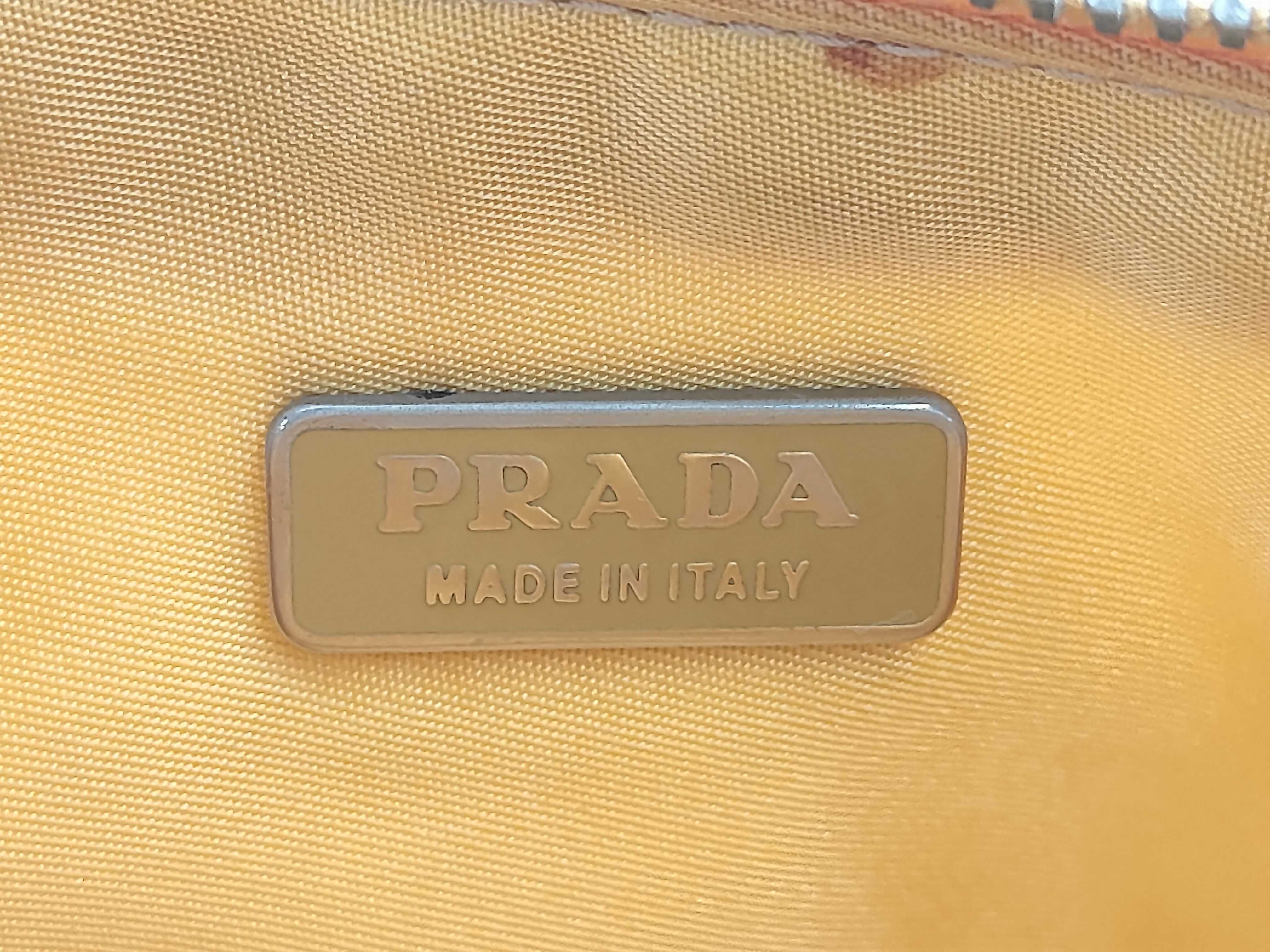 Sport Prada MV632 Accessory Pouch Mini Handbag Triangle Logo Tessuto Sport SOLE (Yellow) Pouch — view 10