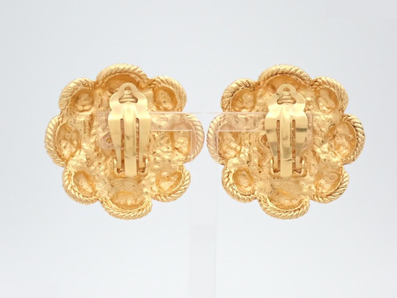 Pearl and gold earrings — view 2
