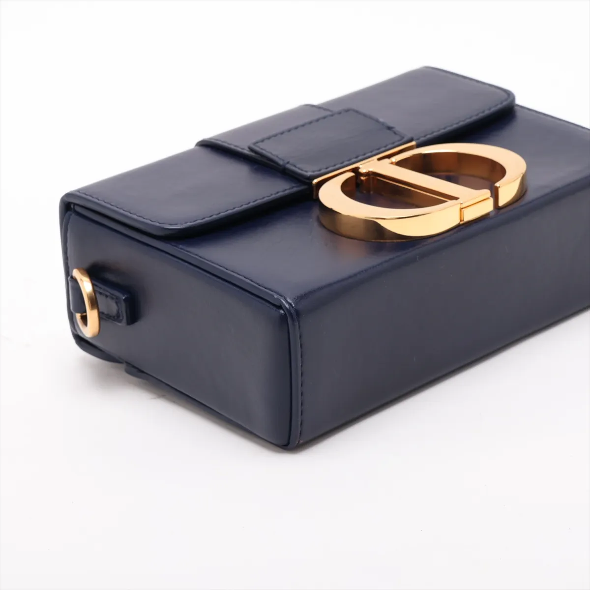Montaigne 30 Leather Shoulder Bag, Navy — view 4